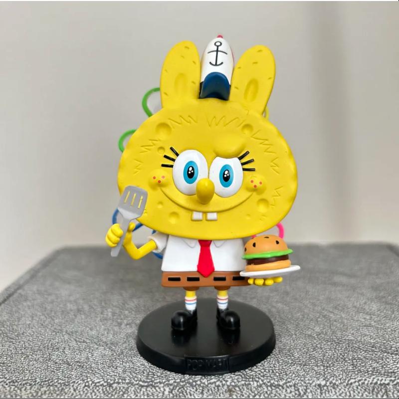 Labubu The Monsters x SpongeBob Series Champion Chef Collectible Figure - Limited Edition SpongeBob SquarePants Crossover Toy for Display & Gift (Perfect for Anime Fans, Home Decor, and Pop Culture Collectors)