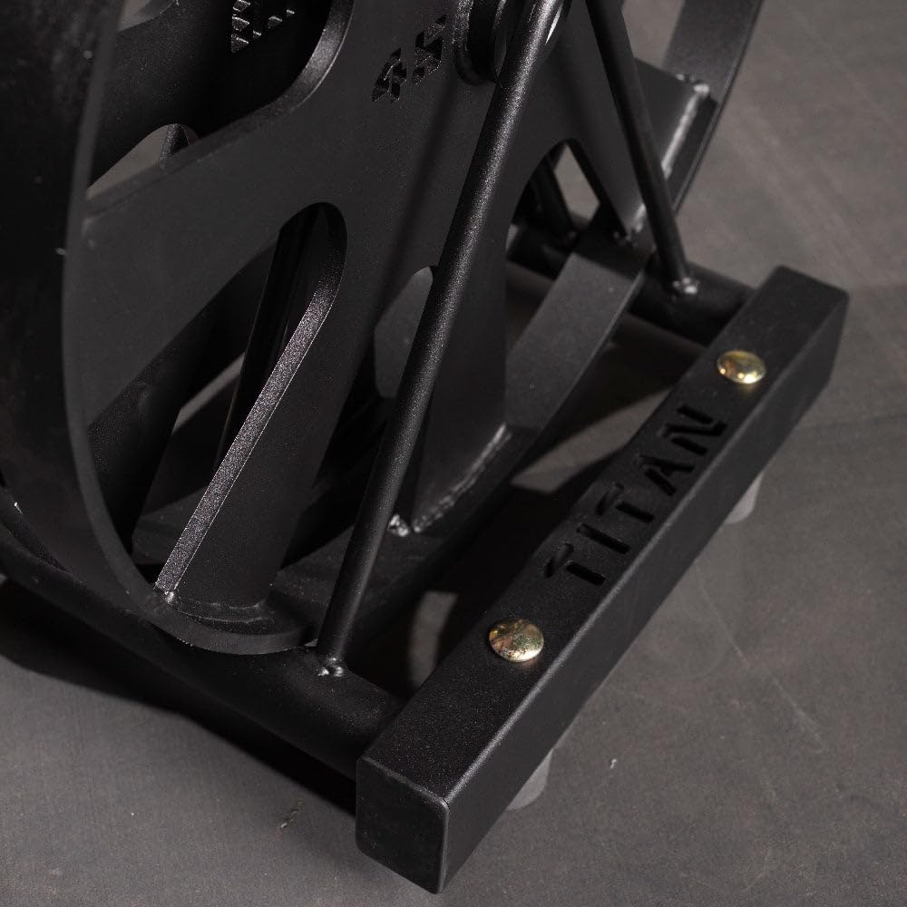 Titan Fitness Horizontal Wagon Wheel Storage Rack - Heavy Duty Freestanding Floor Organizer for 2 Wagon Wheels - Perfect for Home Gym Equipment Storage and CrossFit Training Accessories