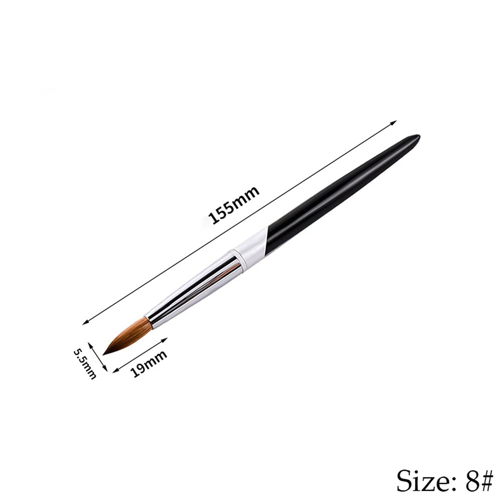 Professional Acrylic Nail Brush Set - 5 Sizes (8/10/12/14/16) for Nail Art, Painting & Builder Gel Application - Perfect for Salon, Home Manicures & DIY Nail Designs