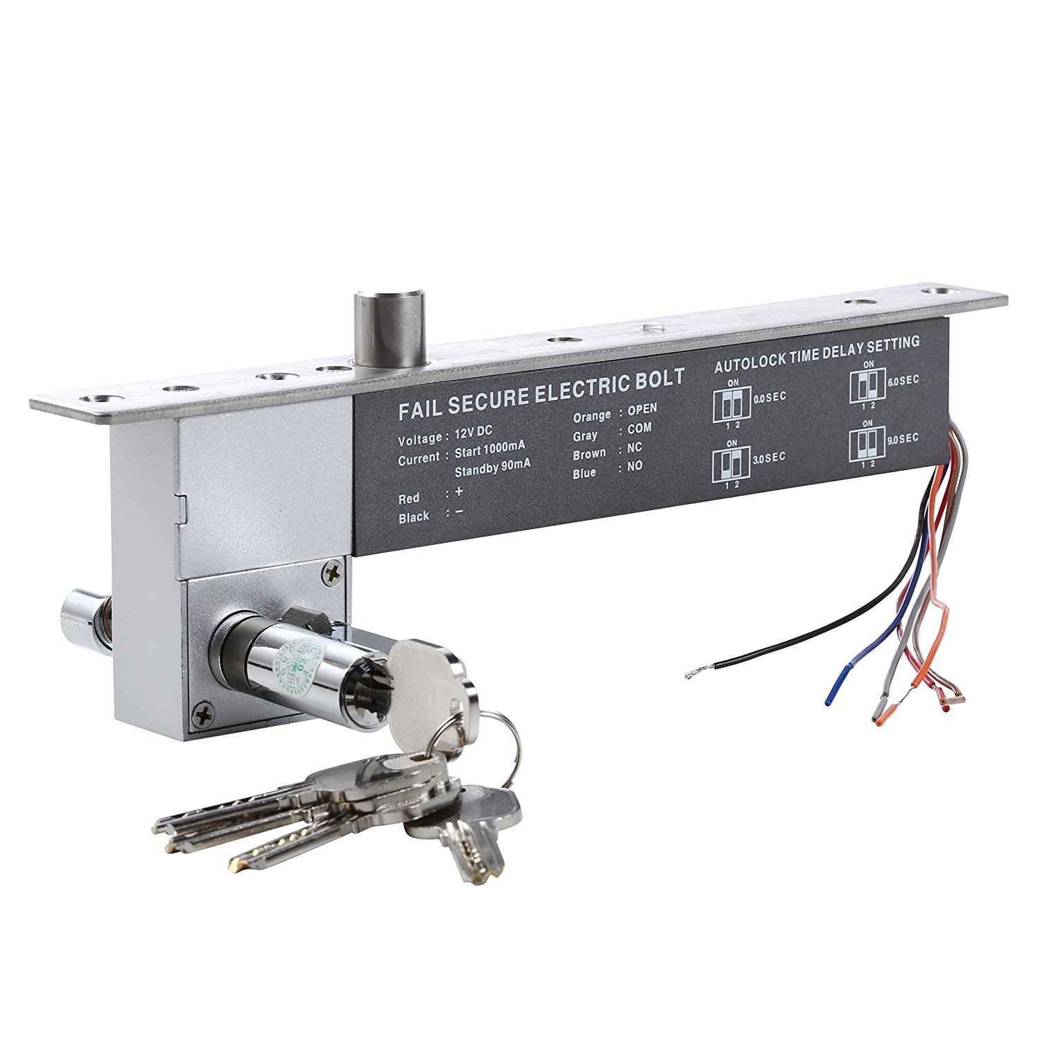 UHPPOTE Electric Drop Bolt Lock - Key & Manual Override, Fail Secure with Cylinder for Secure Access Control | Ideal for Offices, Warehouses & Smart Homes