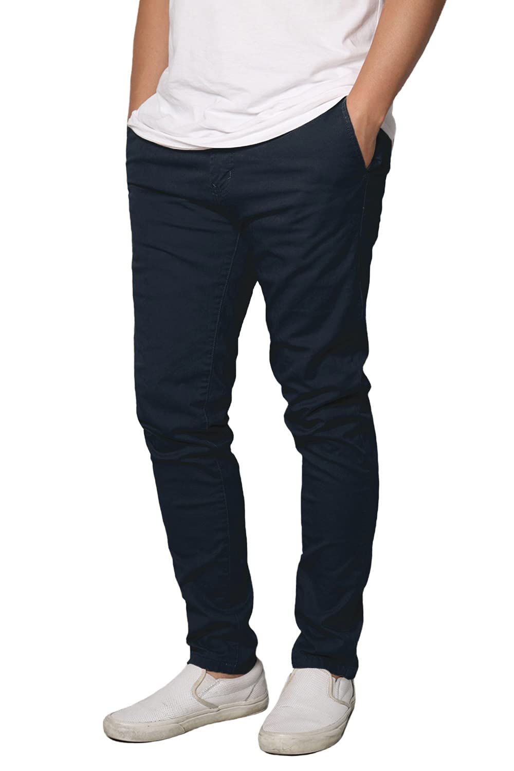 URBANJ Men's Casual Stretch Skinny Chino Pants - Slim Fit Comfortable Dress Pants for Work, Office & Everyday Wear