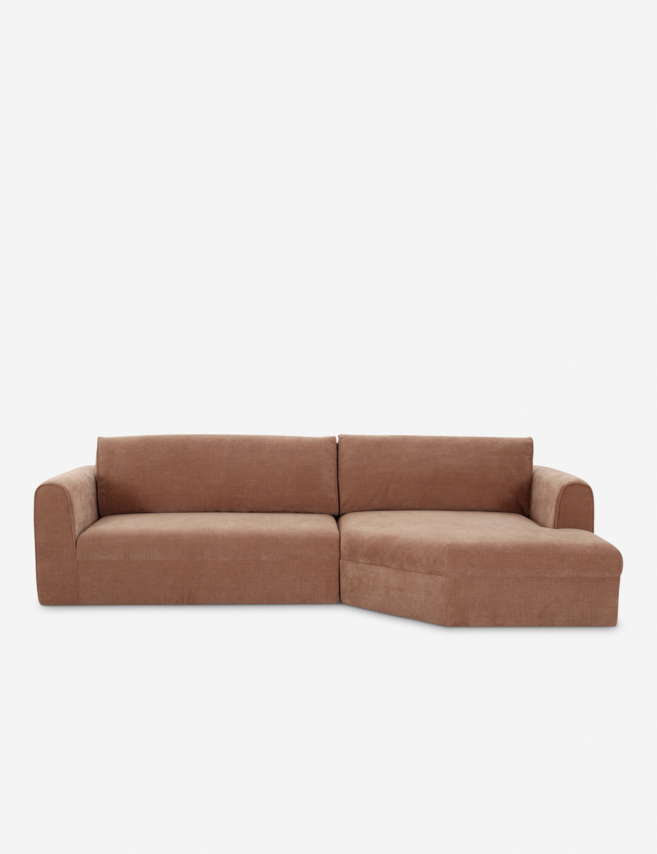 Forsythe Modern Sectional Sofa Set with Reversible Chaise - Comfortable L-Shaped Couch for Living Room, Family Room & Small Spaces - Soft Fabric Upholstery & Sturdy Wooden Frame