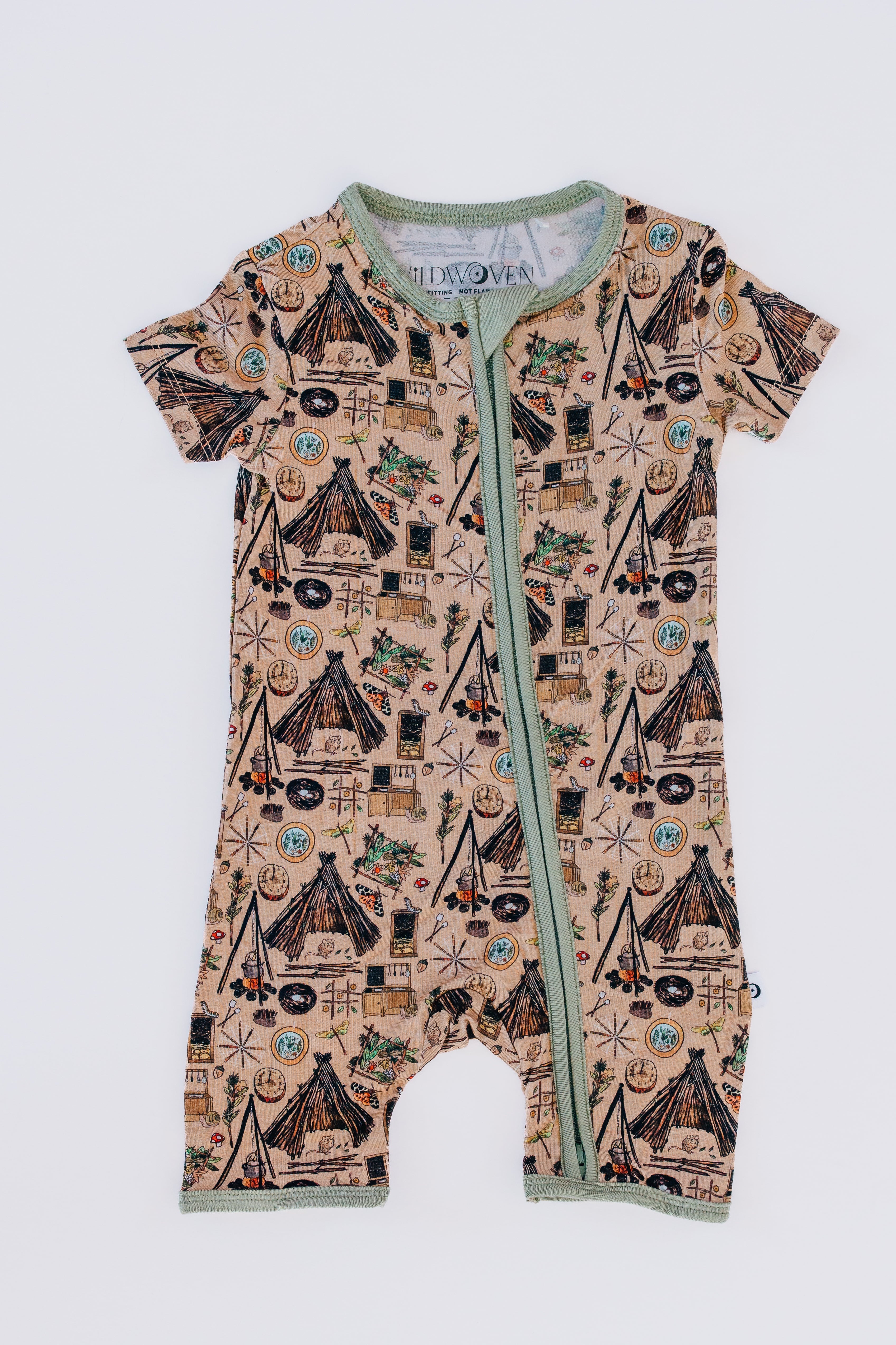 Forest School Shortie Romper - Cute Baby Girls' Summer Outfit | Organic Cotton Playwear for Toddlers & Infants | Perfect for Outdoor Adventures, Playdates & Photo Shoots