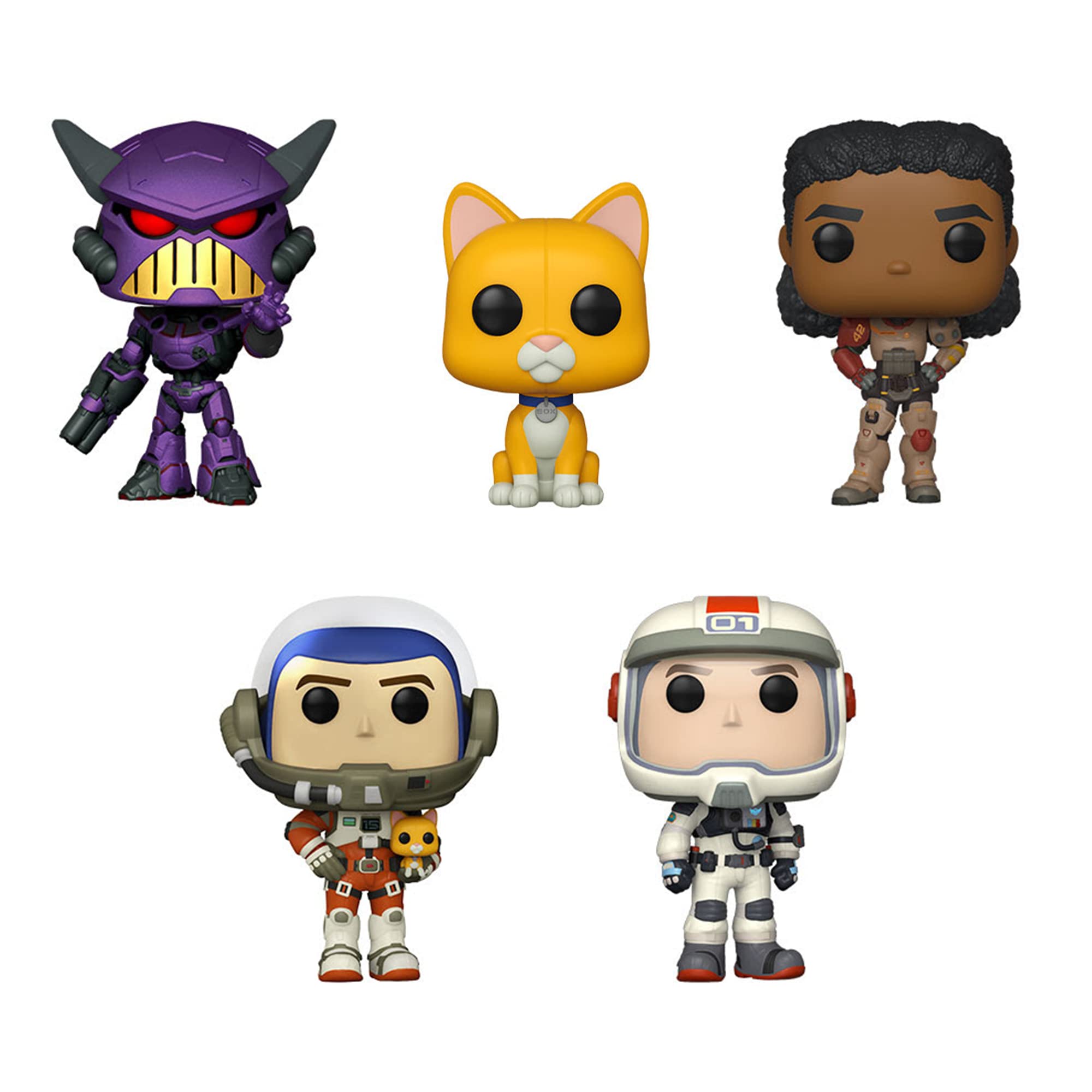 Funko Pop! Lightyear 5-Piece Collectible Set - Buzz Lightyear XL-01 & XL-15, Izzy Hawthorne, Sox Cat & Zurg | Disney Pixar Movie Merchandise for Display & Gifts