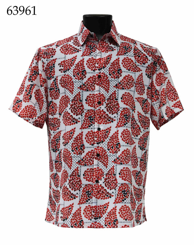 Bassiri Men's Casual Short Sleeve Shirt 63961 - Comfortable Cotton Button Down Shirt for Summer, Outdoor Activities & Business Casual Wear