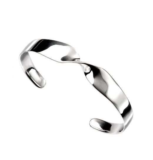 Elegant Silver Single Twist Bangle Bracelet for Women - Perfect for Casual Wear, Parties & Special Occasions