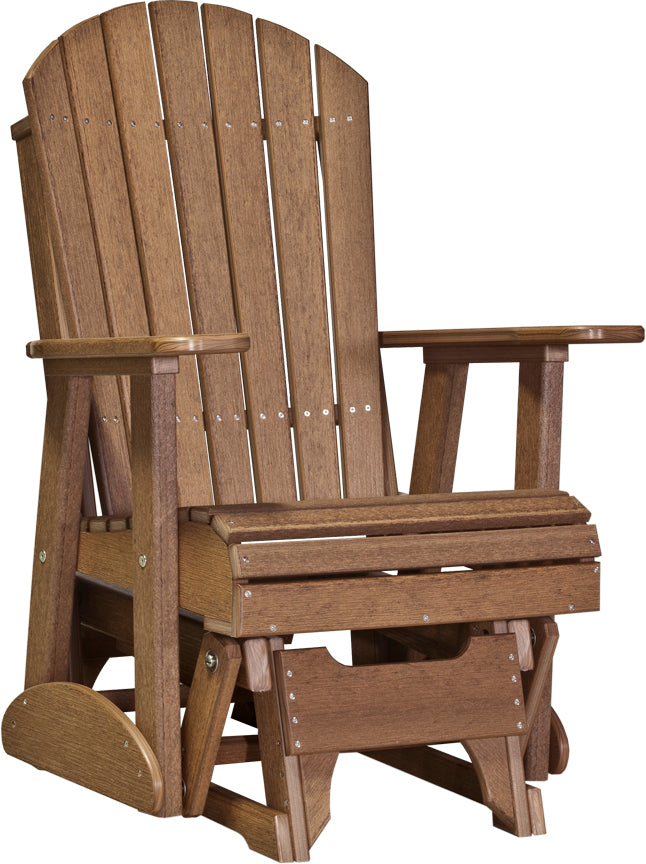 LuxCraft 2-Foot Adirondack Glider Chair - Outdoor Patio Rocking Chair for Garden, Deck, Porch & Backyard Relaxation