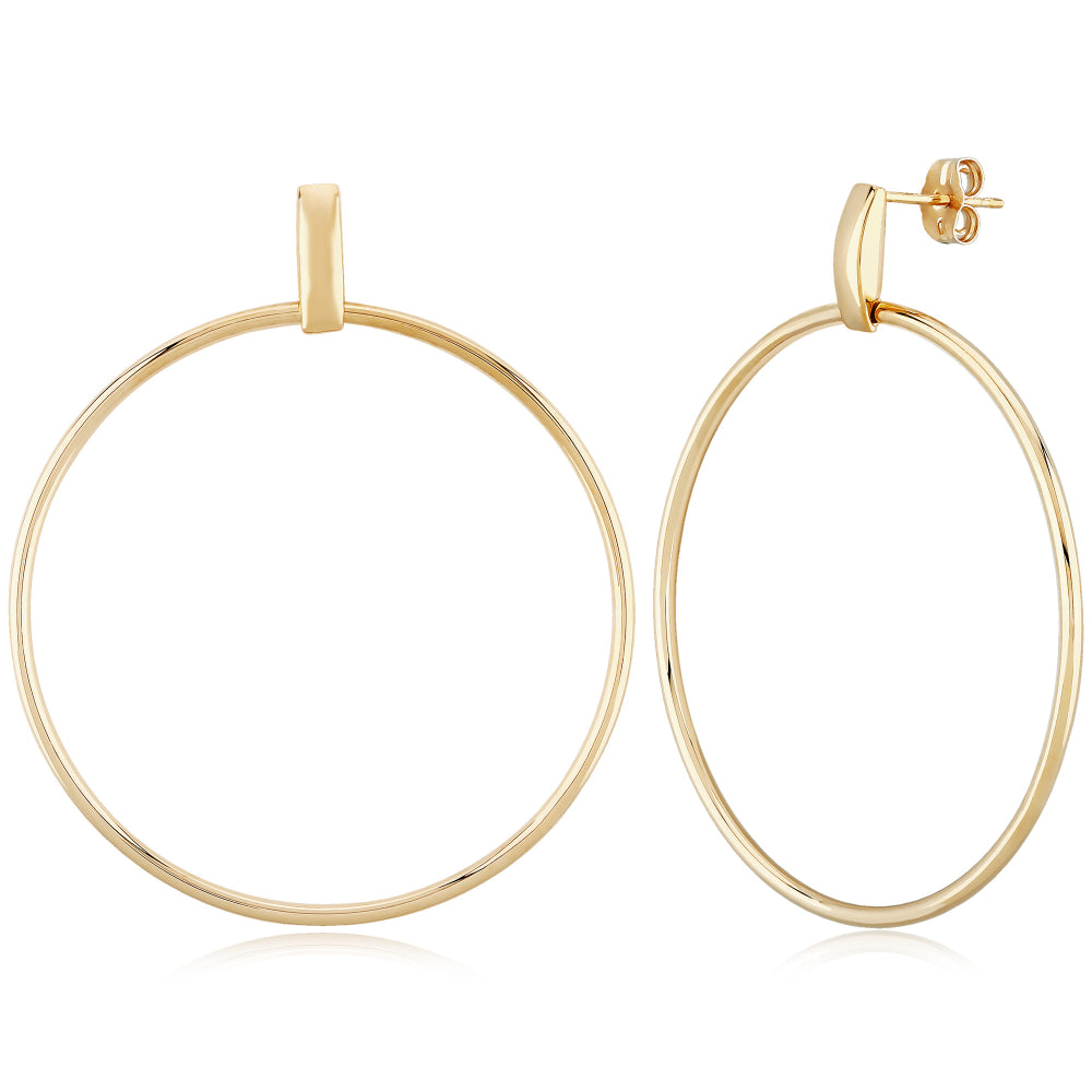 14K Gold Large Hoop Earrings for Women - Elegant 3 Inch Chunky Gold Hoops - Hypoallergenic Dainty Hollow Hoop Earrings for Everyday Wear, Parties & Gifts