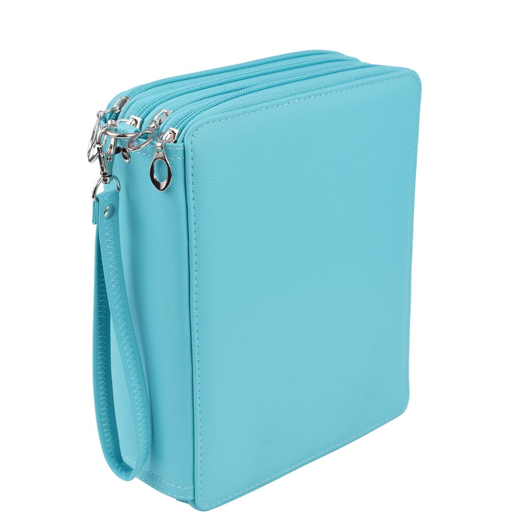 MarsPie Soft PU Leather Pencil Case - 168 Slot Organizer for Colored Pencils, Markers & Art Supplies (Green) - Perfect for School, Office & Travel Art Kits