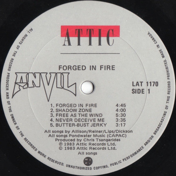 Forged in Fire Anvil LP Album - Vinyl Record (NM or M Condition) - Perfect for Collectors, Music Enthusiasts & Vintage Vinyl Lovers