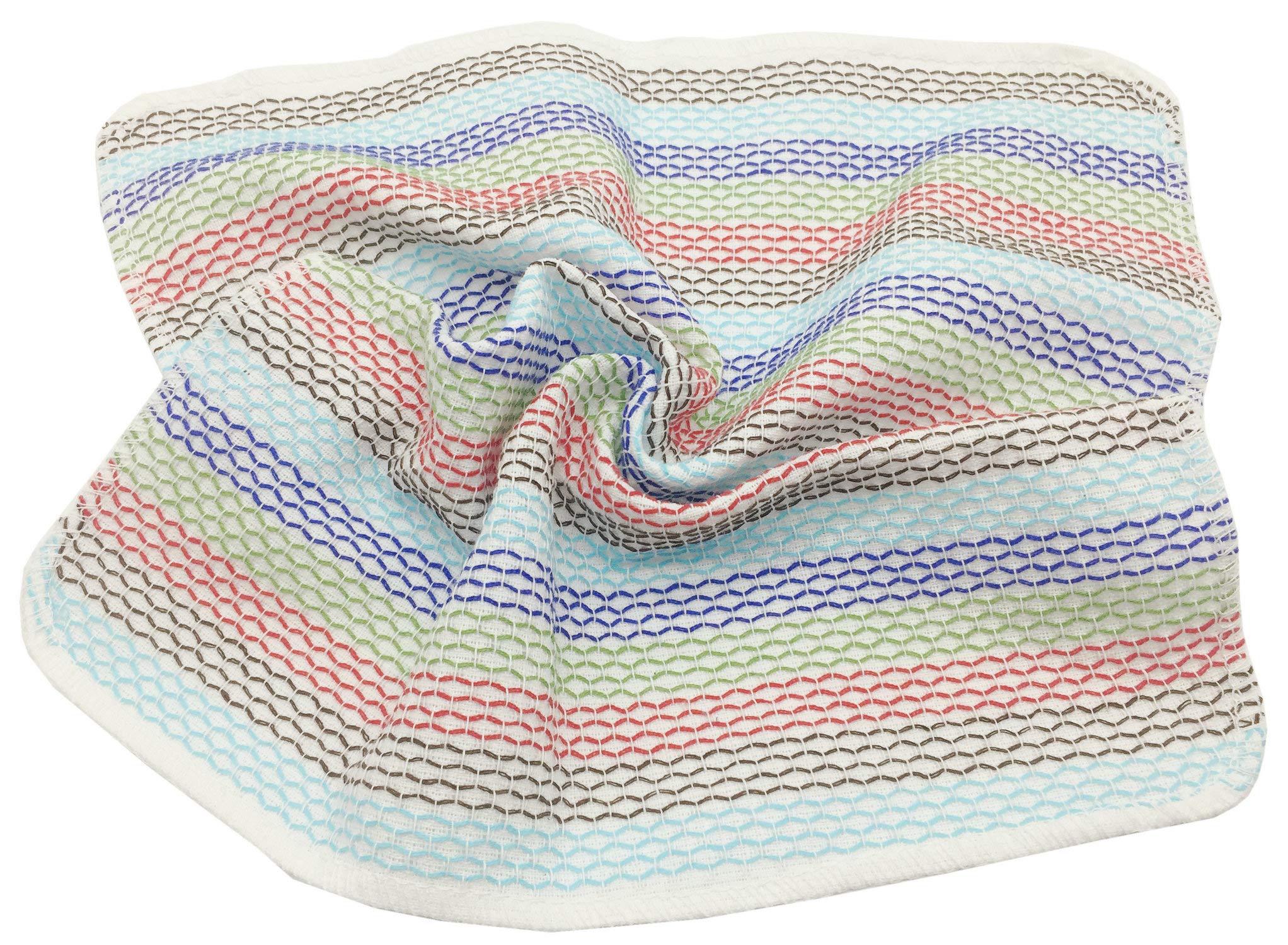 Premium Absorbent Cotton Dish Cloths - 13x13 Inch Odor-Free Kitchen Cleaning Rags, 8-Pack Multi-Color Dish Towels for Washing Dishes, Countertops & Household Cleaning