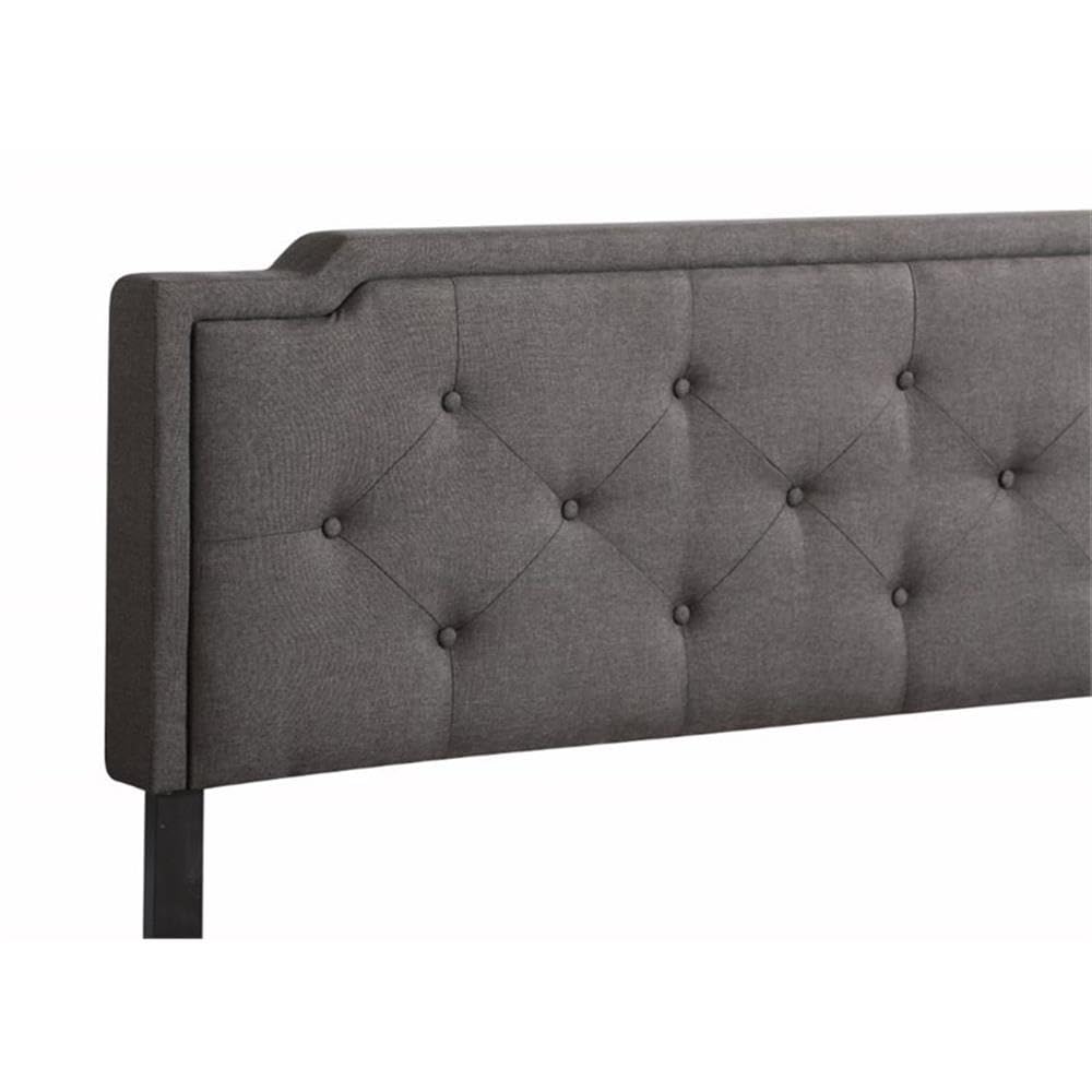 Deb Fabric Upholstered Queen Size Bed Frame in Black - Modern Upholstered Platform Bed with Headboard - Perfect for Master Bedroom, Guest Room & Apartment