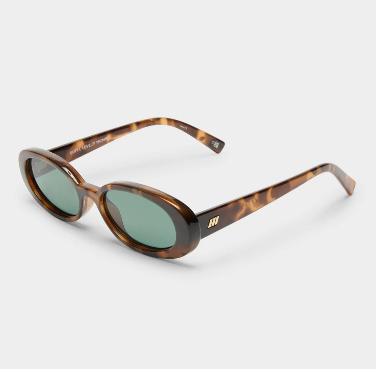 Outta Love Retro Tortoise Green Monochrome Sunglasses - Stylish UV Protection for Outdoor Activities, Beach & Driving
