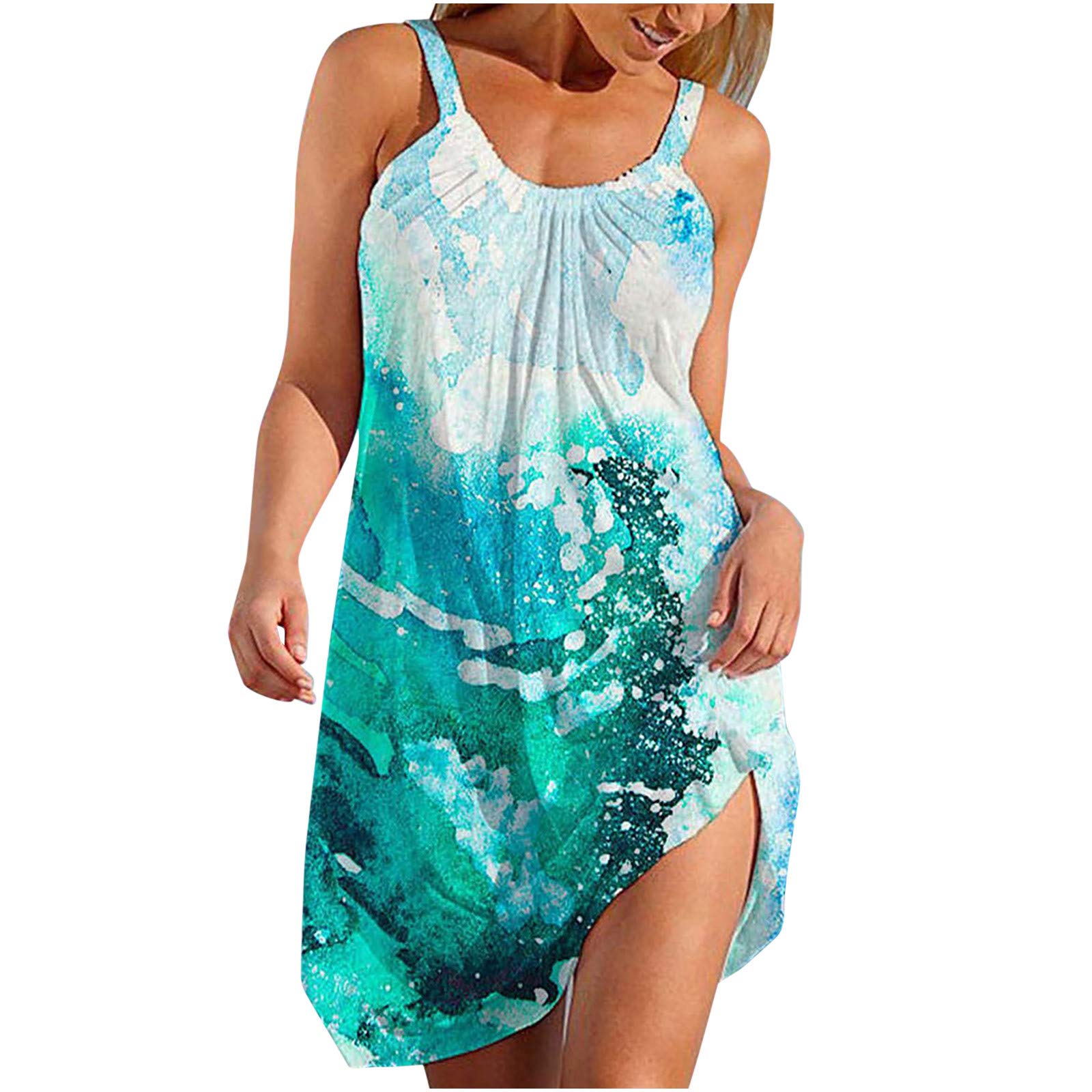 Women's Flowy Sleeveless Mini Dress - Beach Vacation & Summer Casual Sundress, Loose Fitting Sexy Party Club Night Dress for Women | Perfect for Beach Outings, Vacations, Night Parties and Casual Wear