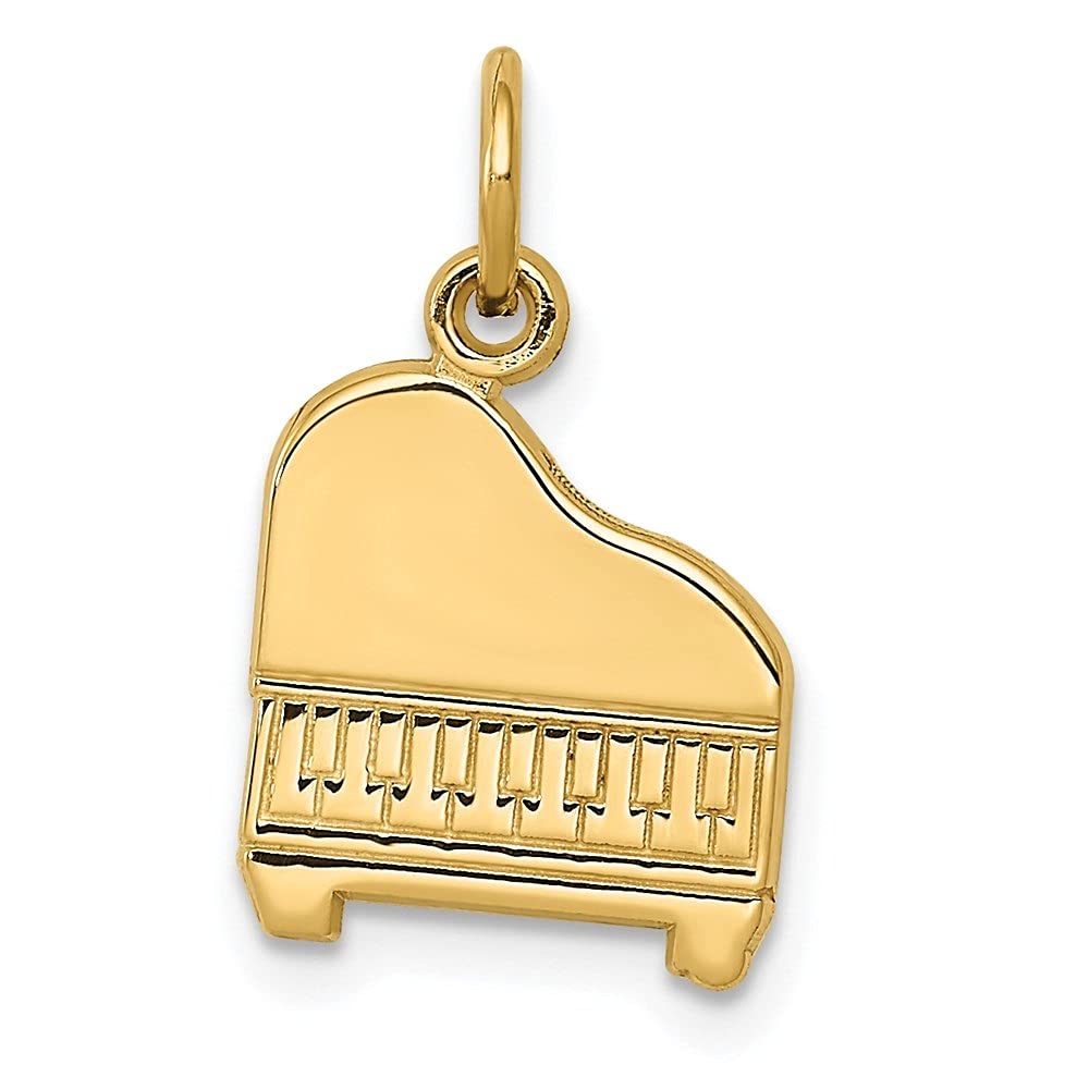 14K Yellow Gold Piano Pendant Necklace for Women - Elegant Musical Jewelry Gift for Pianists, Music Lovers & Special Occasions