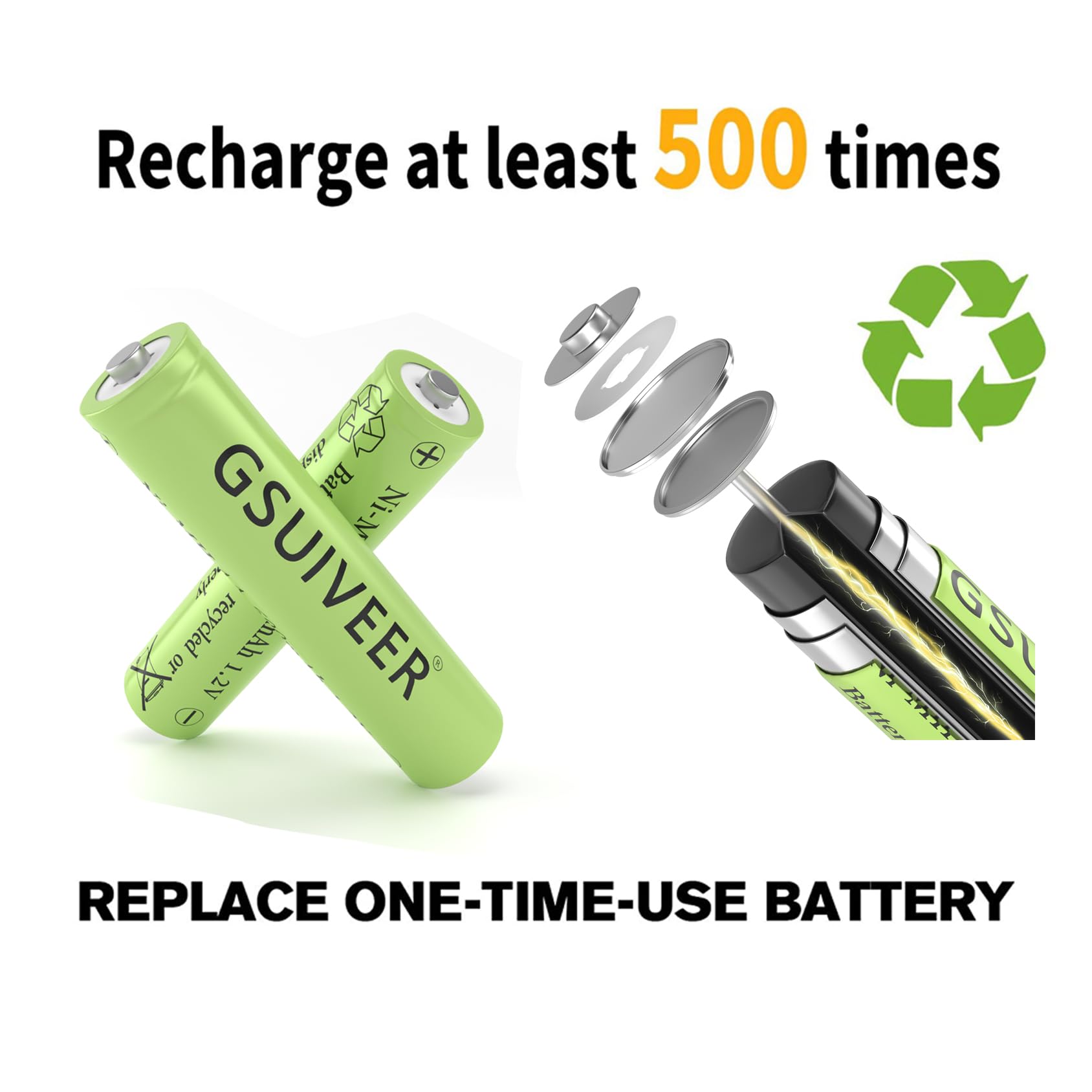 1.2V Ni-MH AA 600mAh Rechargeable Batteries 8 Pack - High Performance for Solar Garden Lights, Outdoor Lighting & Solar Powered Devices - Long Lasting Energy Solution for Patio, Yard & Landscape Lighting