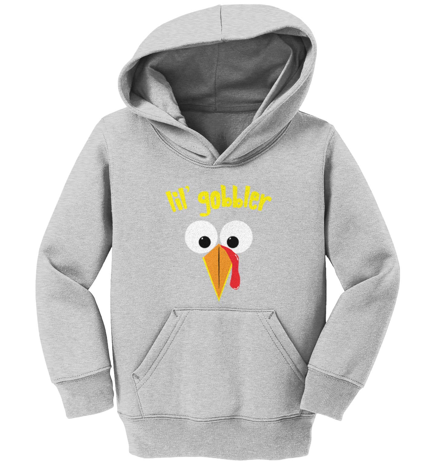 Haase Unlimited Lil' Gobbler Turkey Face Thanksgiving Fleece Hoodie for Toddlers & Kids - Warm Holiday Outfit for Family Gatherings & Festive Celebrations