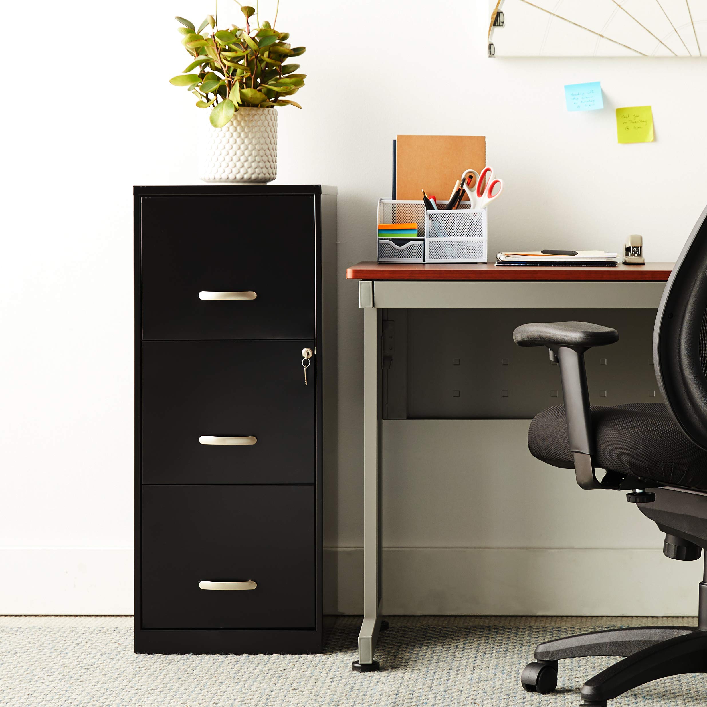 Lorell SOHO 18-Inch 3-Drawer Vertical File Cabinet - Office Storage Solution for Documents, Files & Supplies - Perfect for Home Office, Small Business & Workspace Organization