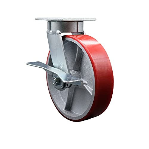 Swivel - Side Lock Brake - Red
