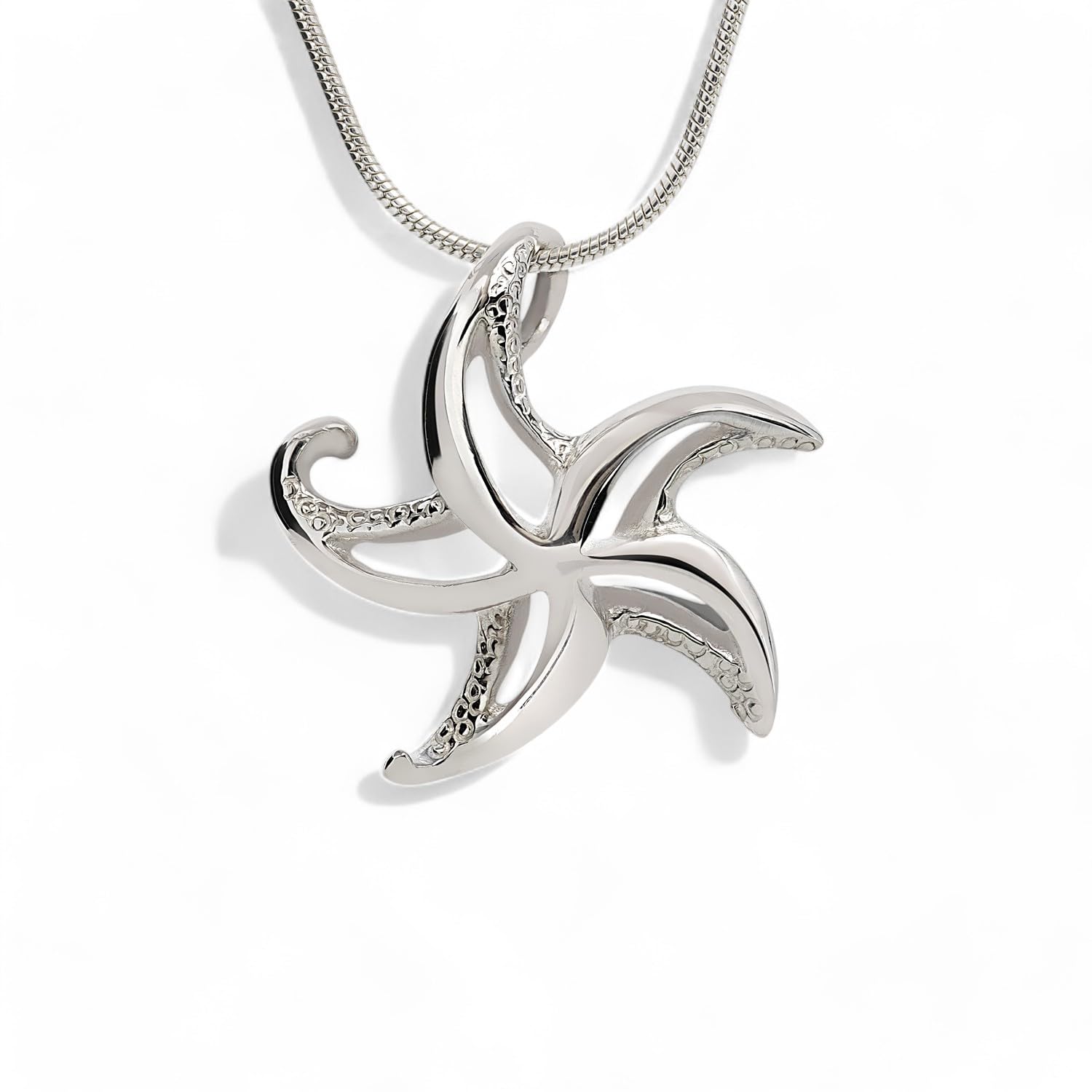 Sterling Silver Starfish Necklace for Women - Elegant Sea Star Pendant Charm, Beach Jewelry Gift, Perfect for Summer Vacations & Ocean-Themed Parties