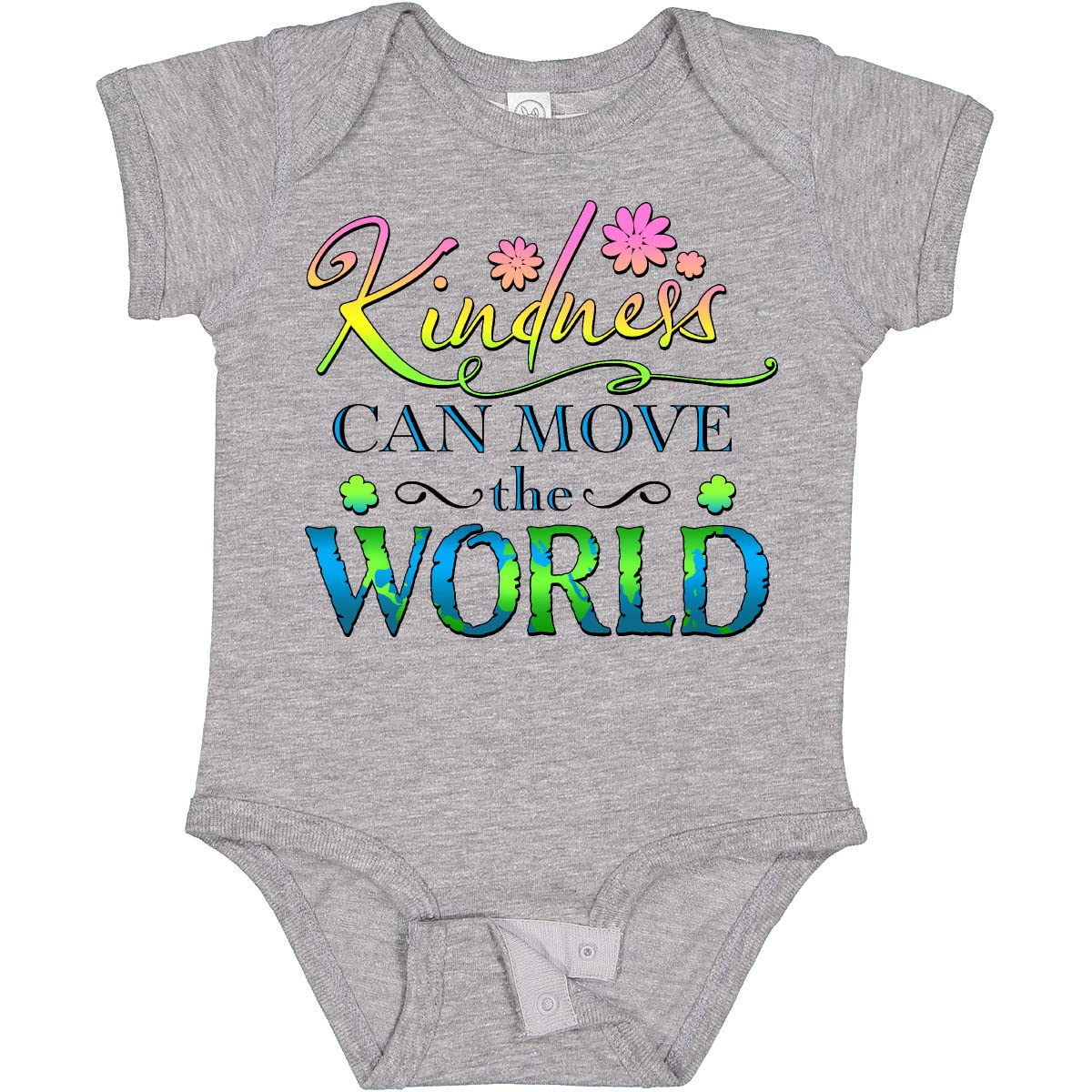 Inktastic Kindness Can Move The World Floral Baby Bodysuit - Soft Cotton Onesie for Newborns & Infants - Perfect for Everyday Wear, Gifts & Photo Shoots