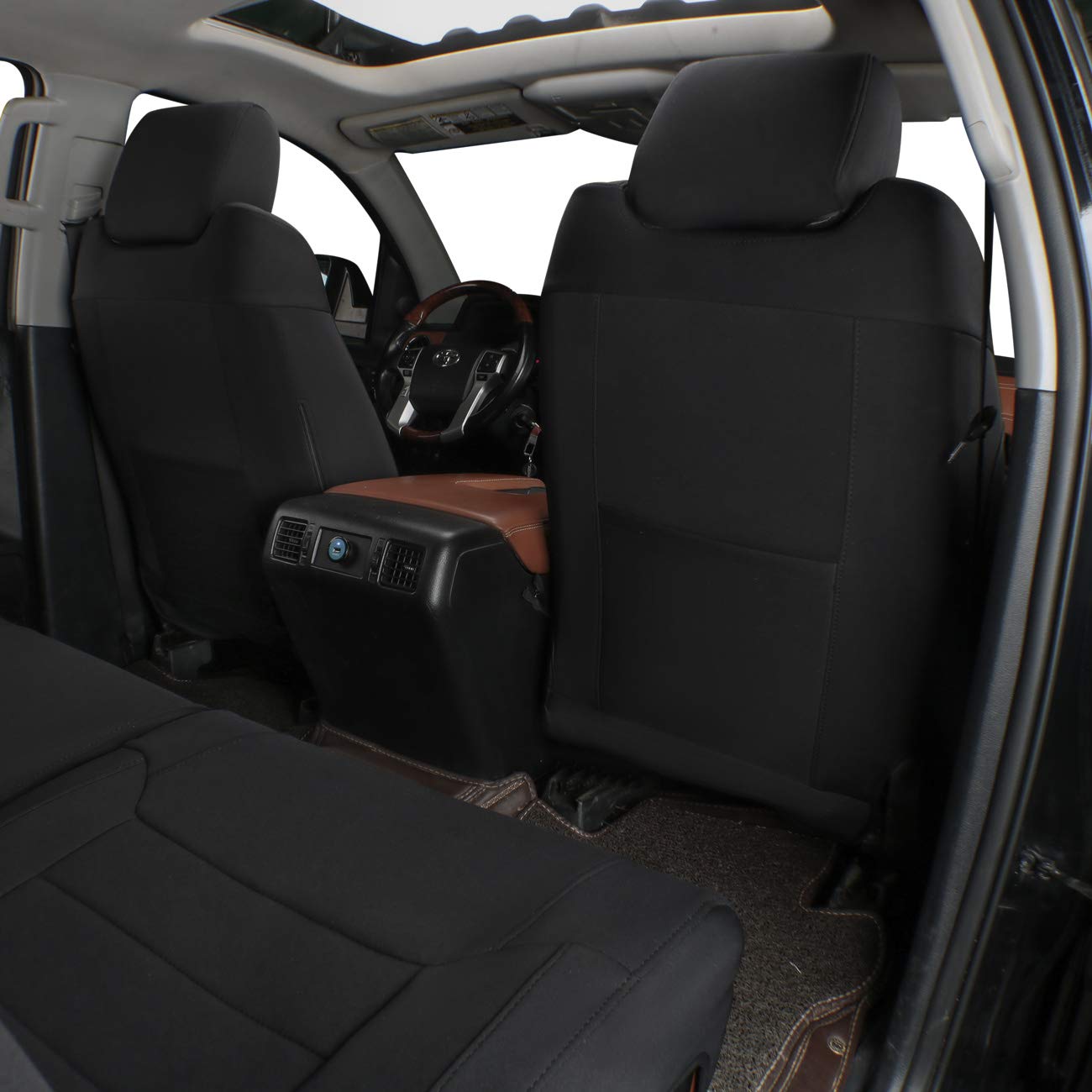 Premium Custom Fit F150 Seat Covers for 2015-2020 Ford F150 SuperCrew XL/XLT & 2017-2022 SuperDuty CrewCab XL/XLT - Full Set Neoprene Black - Durable Protection for Trucks, Off-Road & Daily Commute