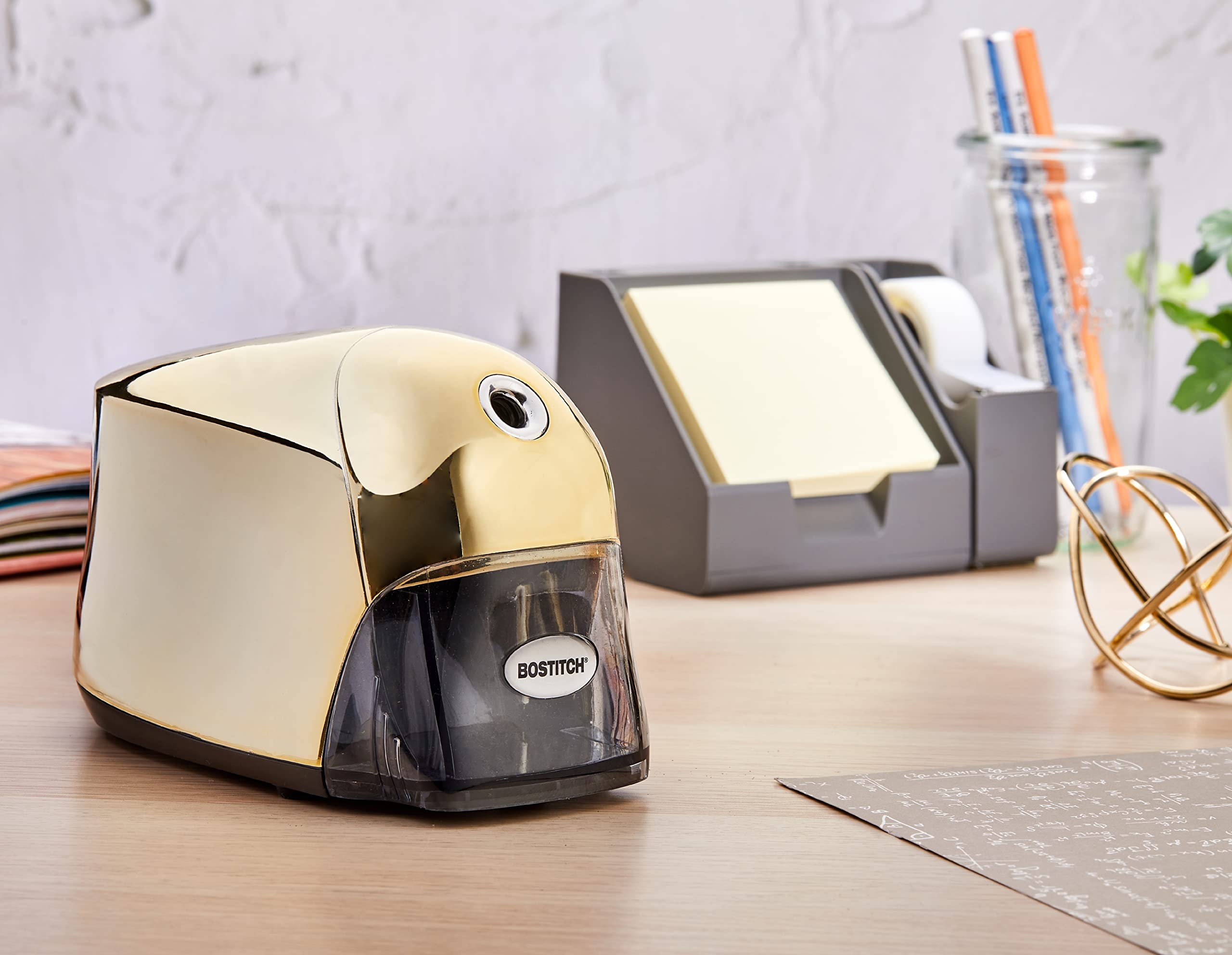 Bostitch Heavy Duty Electric Pencil Sharpener - Fast & Quiet Sharpening, 6X Longer Blade Life, Works with Colored Pencils - Perfect for Office, School, and Home Use (Black)