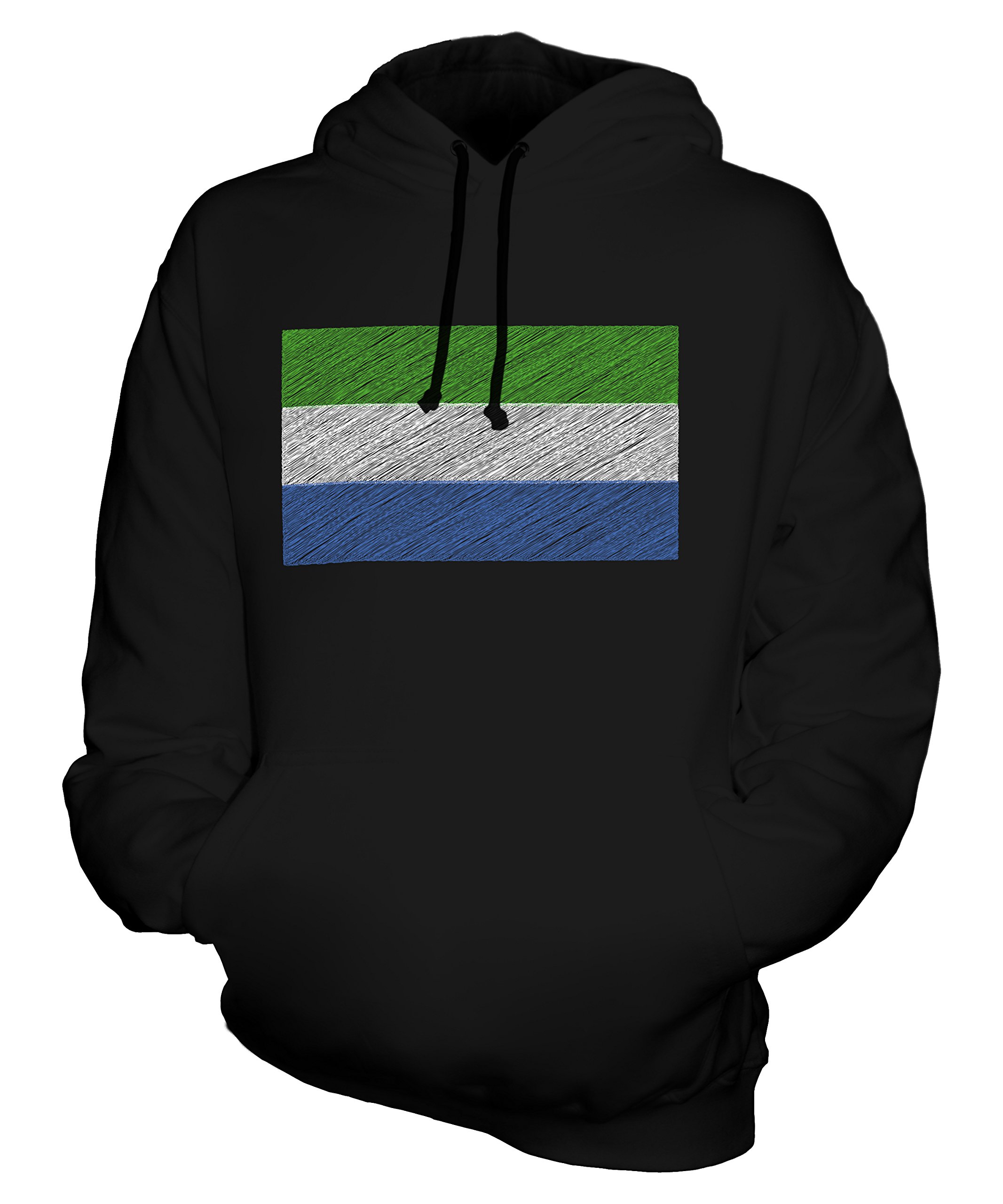 CandyMix Unisex Sierra Leone Scribble Flag Hoodie for Men & Women - Comfortable Pullover for Casual Wear, Street Style & Travel