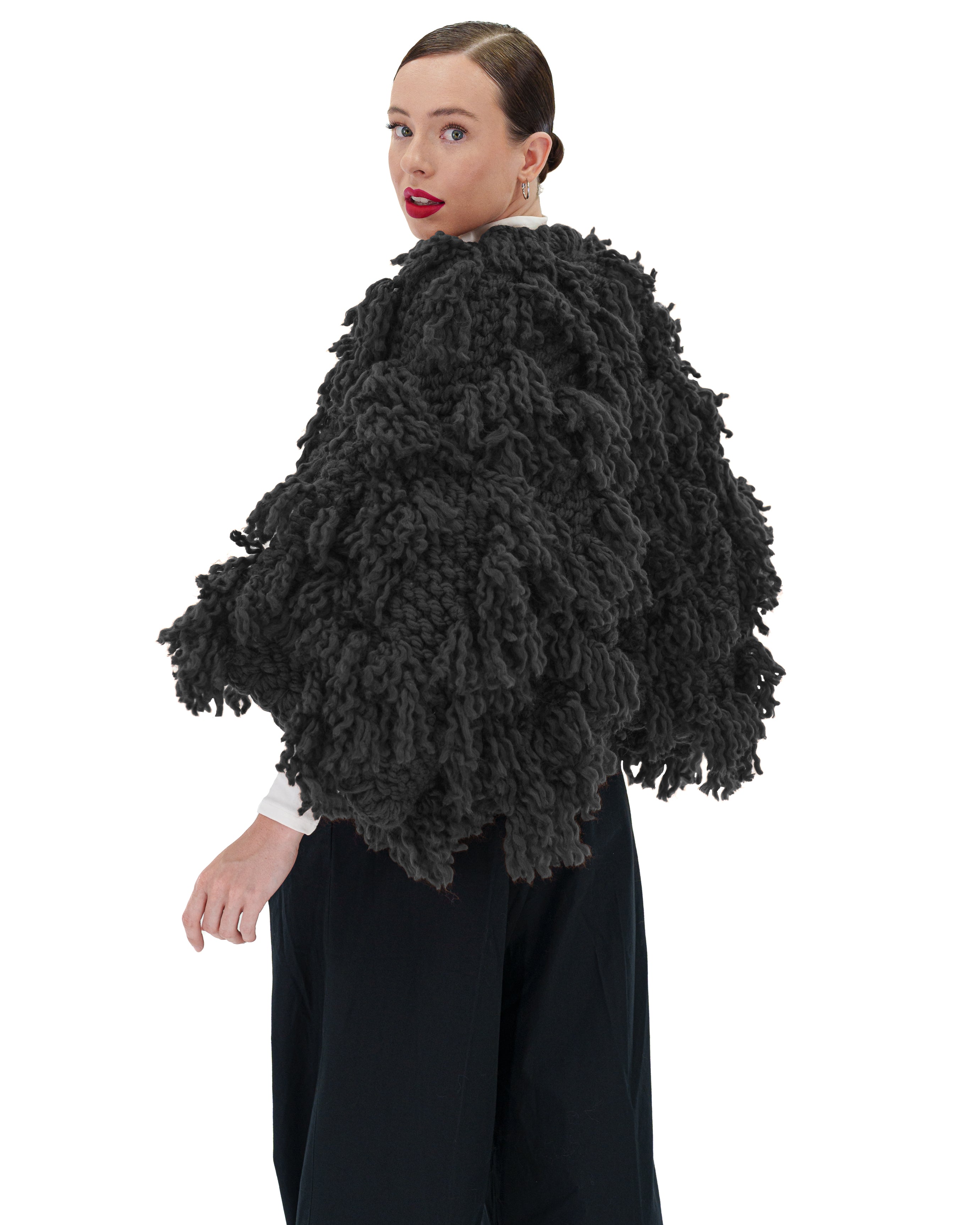 Women's Soft Fur-Like Cardigan - Cozy Winter Knit Sweater for Casual Wear, Office & Lounge