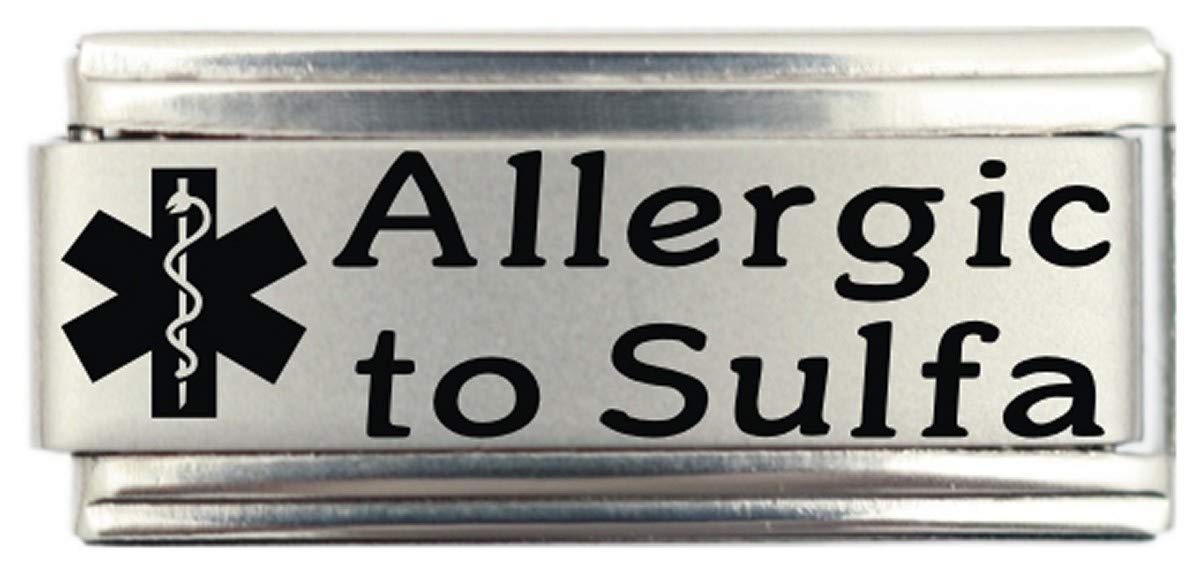 Sulfa Allergy Medical Alert Bracelet - Italian Charm Link Jewelry for Women & Men - Perfect for Emergency ID & Health Safety Awareness
