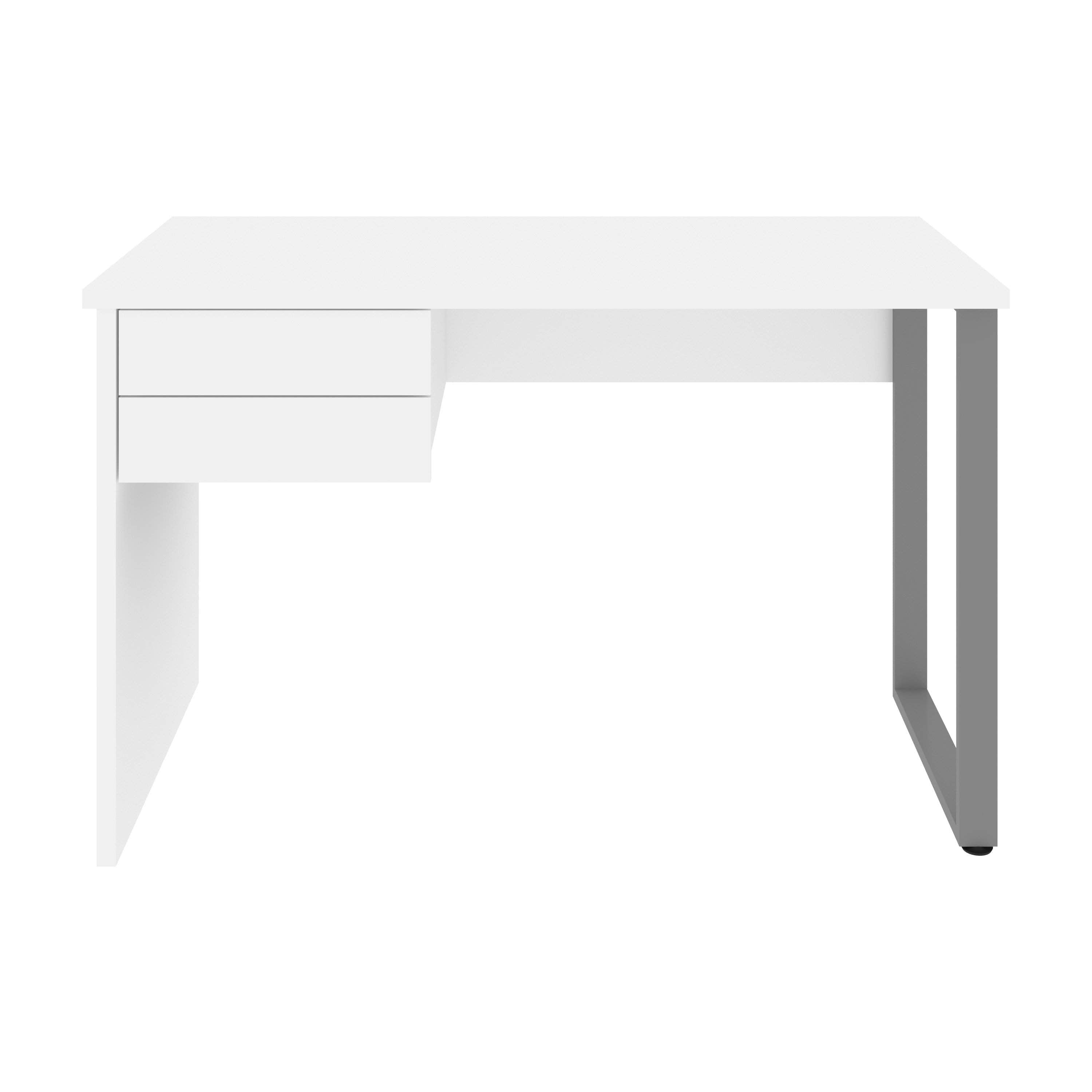 Solay 48W Reversible Small Table Desk with U-Shaped Metal Legs - 2 Color Options | Compact Study Desk for Dorm, Office & Small Spaces
