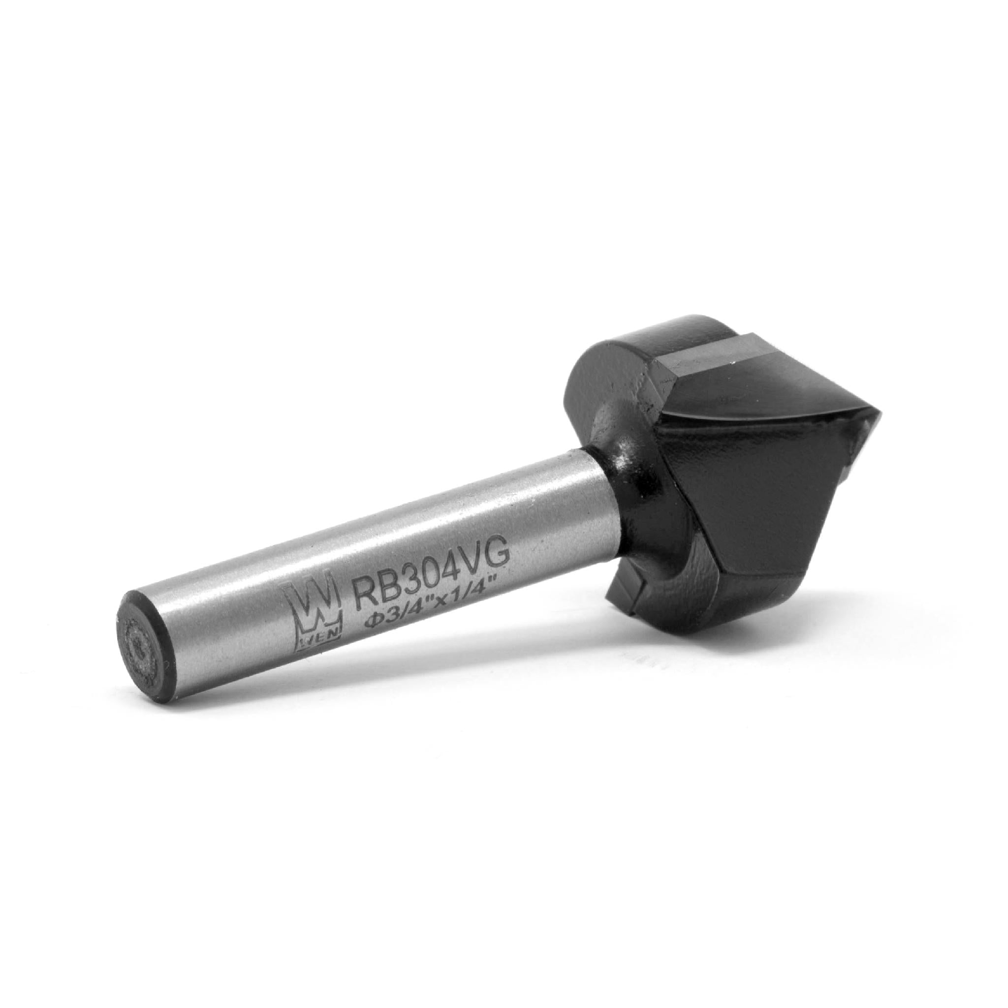 WEN RB304VG 3/4 Inch V Groove Carbide Tipped Router Bit with 1/4 Inch Shank - Perfect for Woodworking, Engraving, and DIY Projects