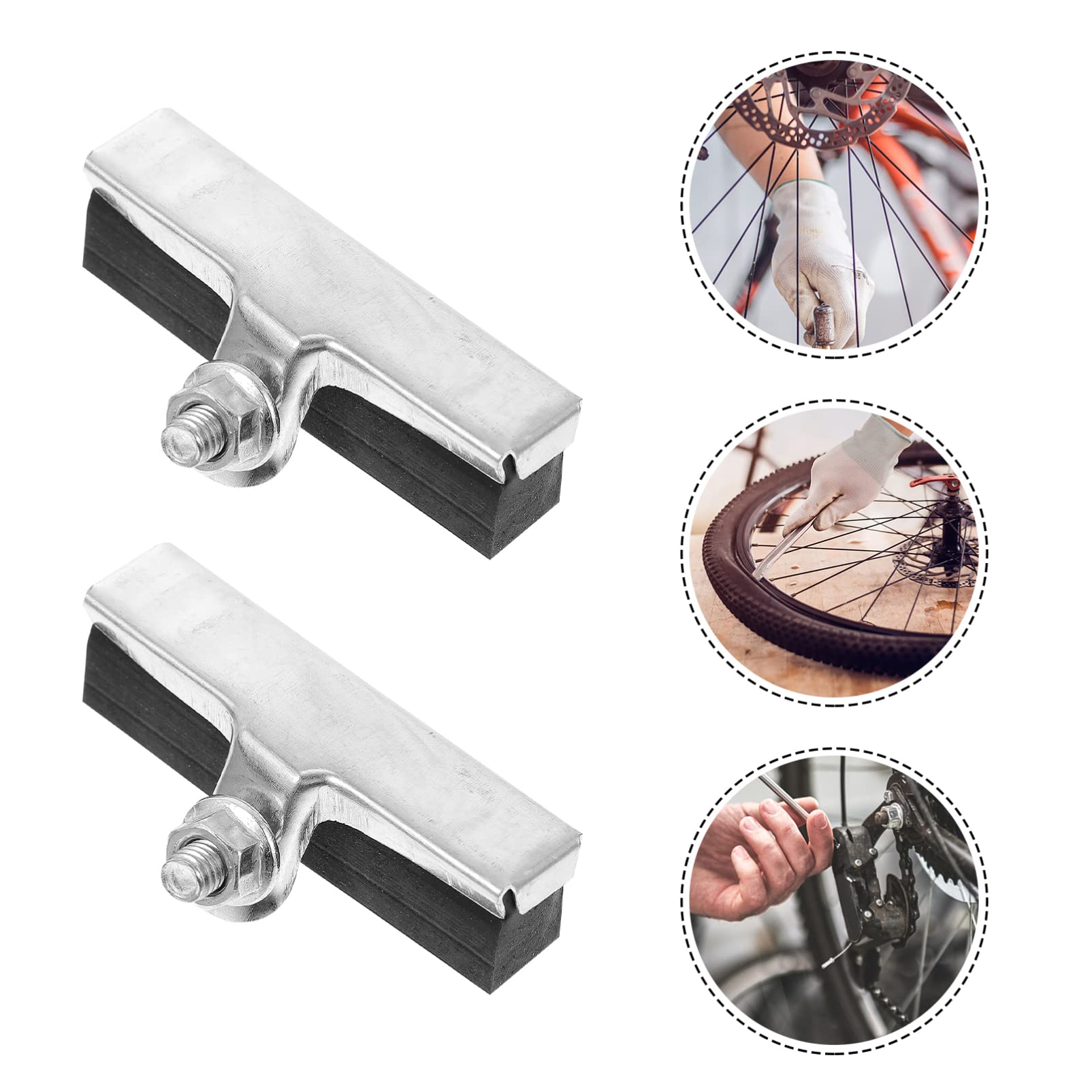 10pcs Bicycle Brake Pads - High-Performance Mountain Bike Brake Blocks, Silent Braking System, Includes Spacers - Perfect for Road Bikes, MTB & Commuter Cycling Accessories