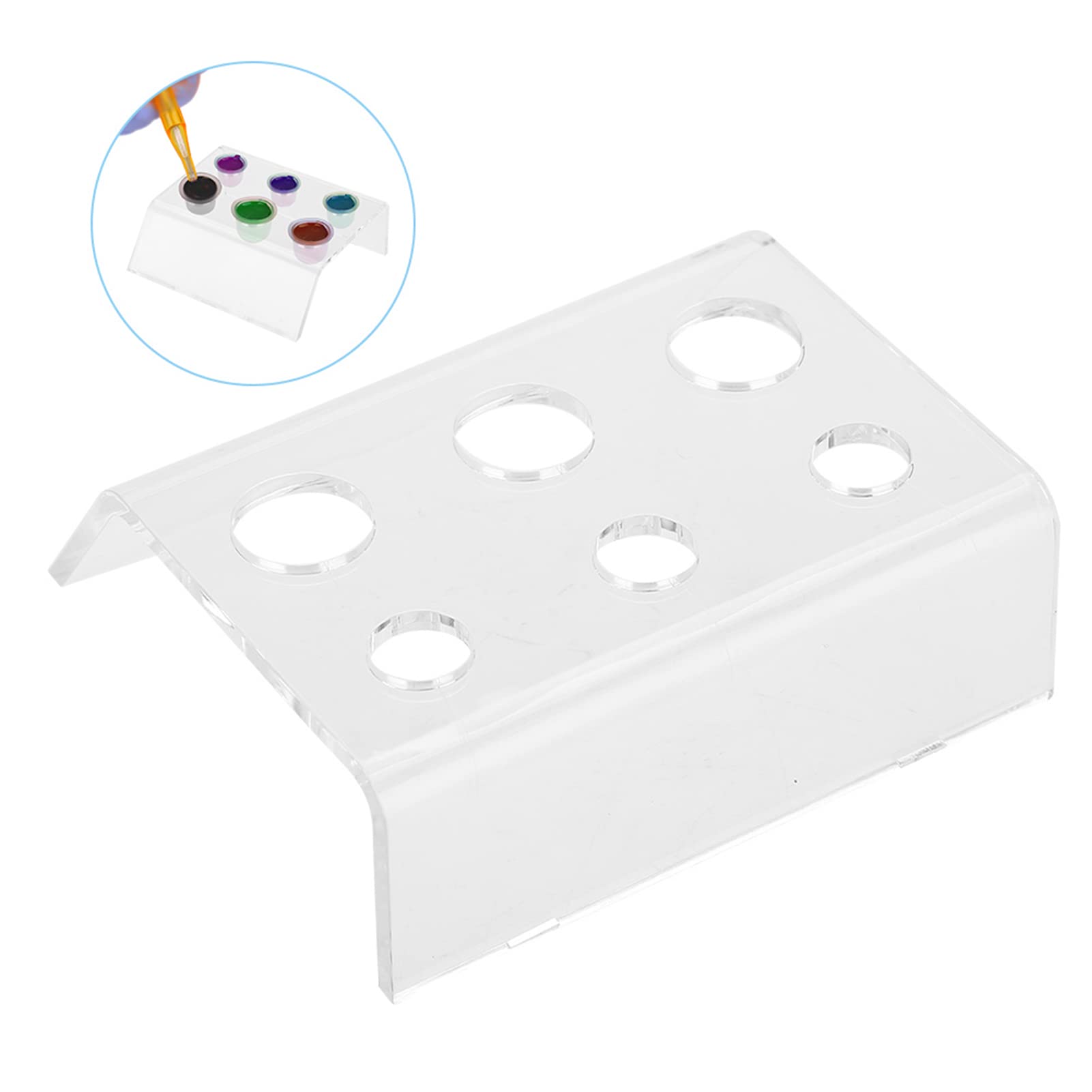 6-Hole Acrylic Tattoo Ink Cup Holder Stand - Professional Pigment Cap Organizer for Tattoo Machines & Permanent Makeup Tools | Perfect for Tattoo Studios & Artists