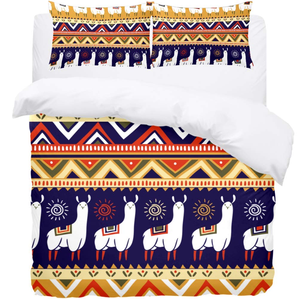 MAPOLO 3-Piece Bed Sheet Set - Soft Microfiber Comforter Cover with Pillow Shams - Queen/Twin/Full/King Size - Breathable & Wrinkle-Resistant Bedding for Cozy Sleep - Perfect for Guest Rooms, Dorms & Master Bedrooms