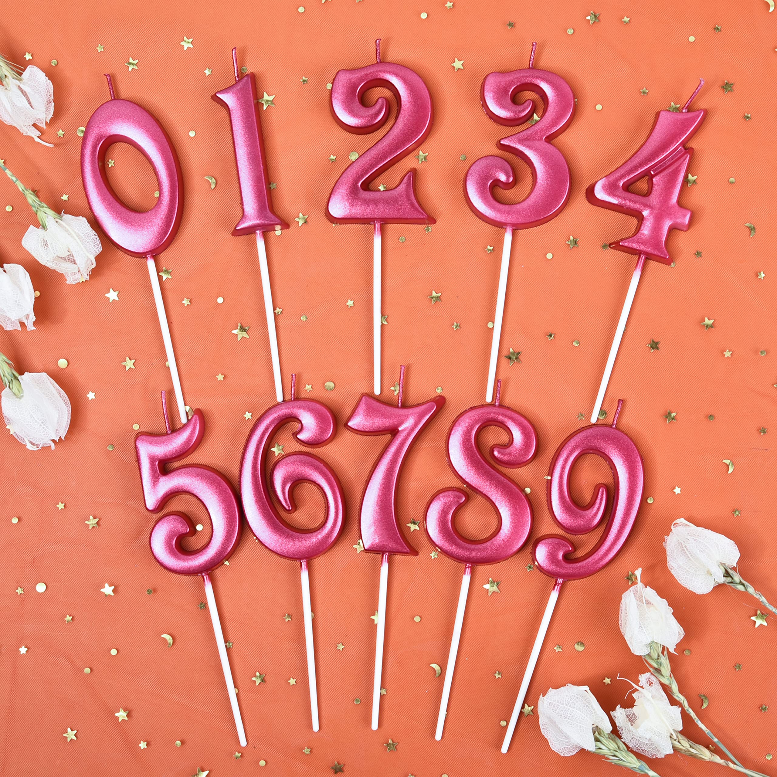 Elegant Red 2.76 Inch Number 2 Birthday Cake Candles - Red Number Candles for Birthday Cakes, Party Celebrations & Special Occasions | Perfect for Birthday Parties, Anniversary Cakes & Festive Decorations