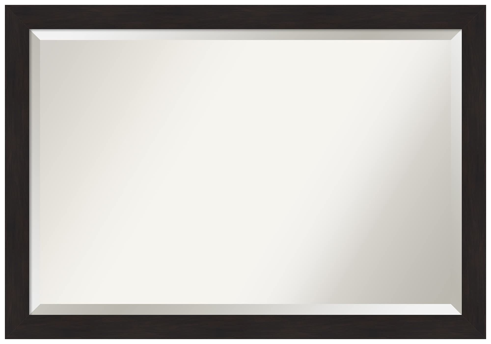 Amanti Art 28x40 Inch Brown Espresso Wall Mirror - Large Rectangle Bathroom & Living Room Decor with Beveled Edge, Horizontal or Vertical Hanging - Perfect for Bedroom, Entryway, and Vanity Areas