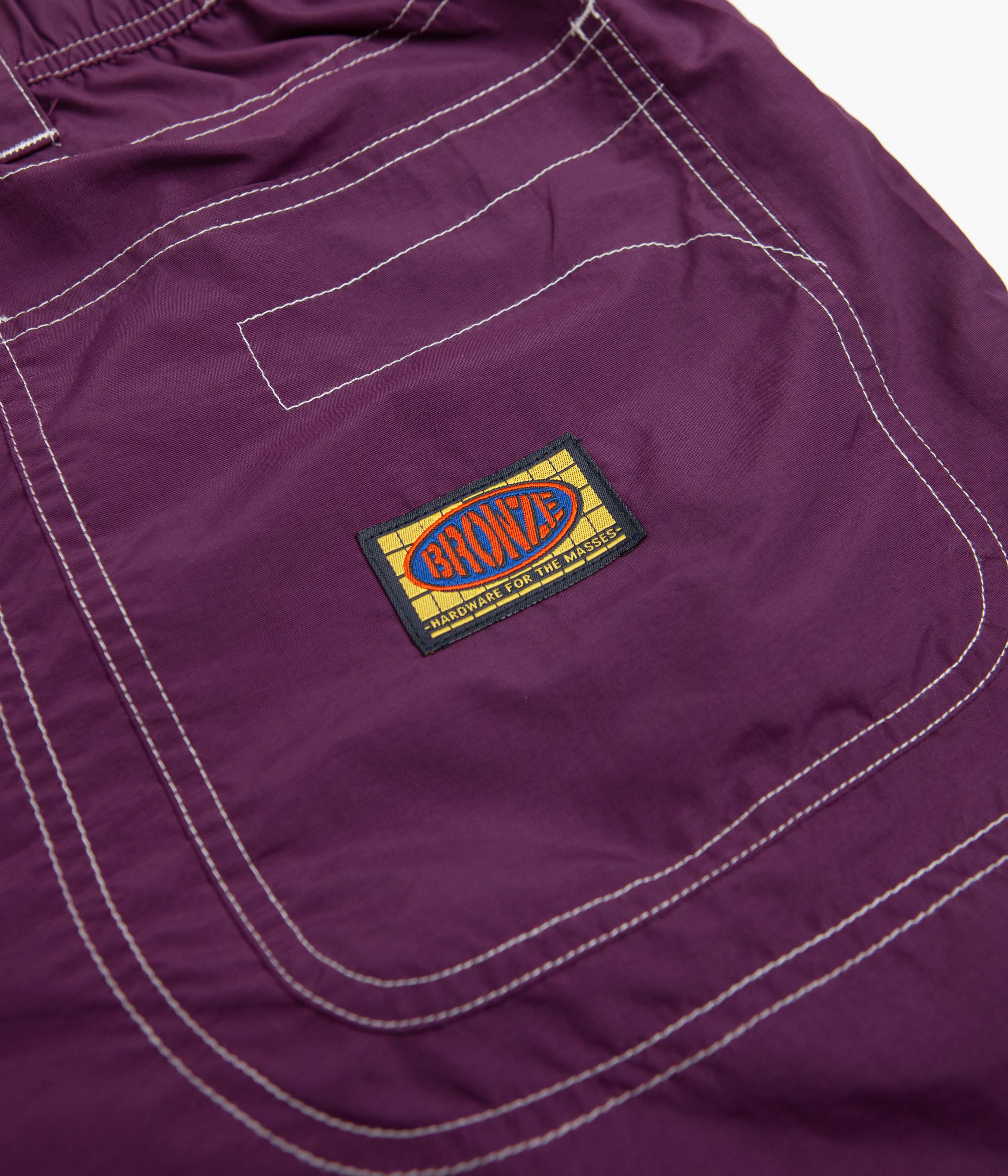 Bronze 56K Double Knee Work Shorts in Eggplant Purple - Durable Men's Cargo Shorts for Construction, Hiking & Outdoor Activities
