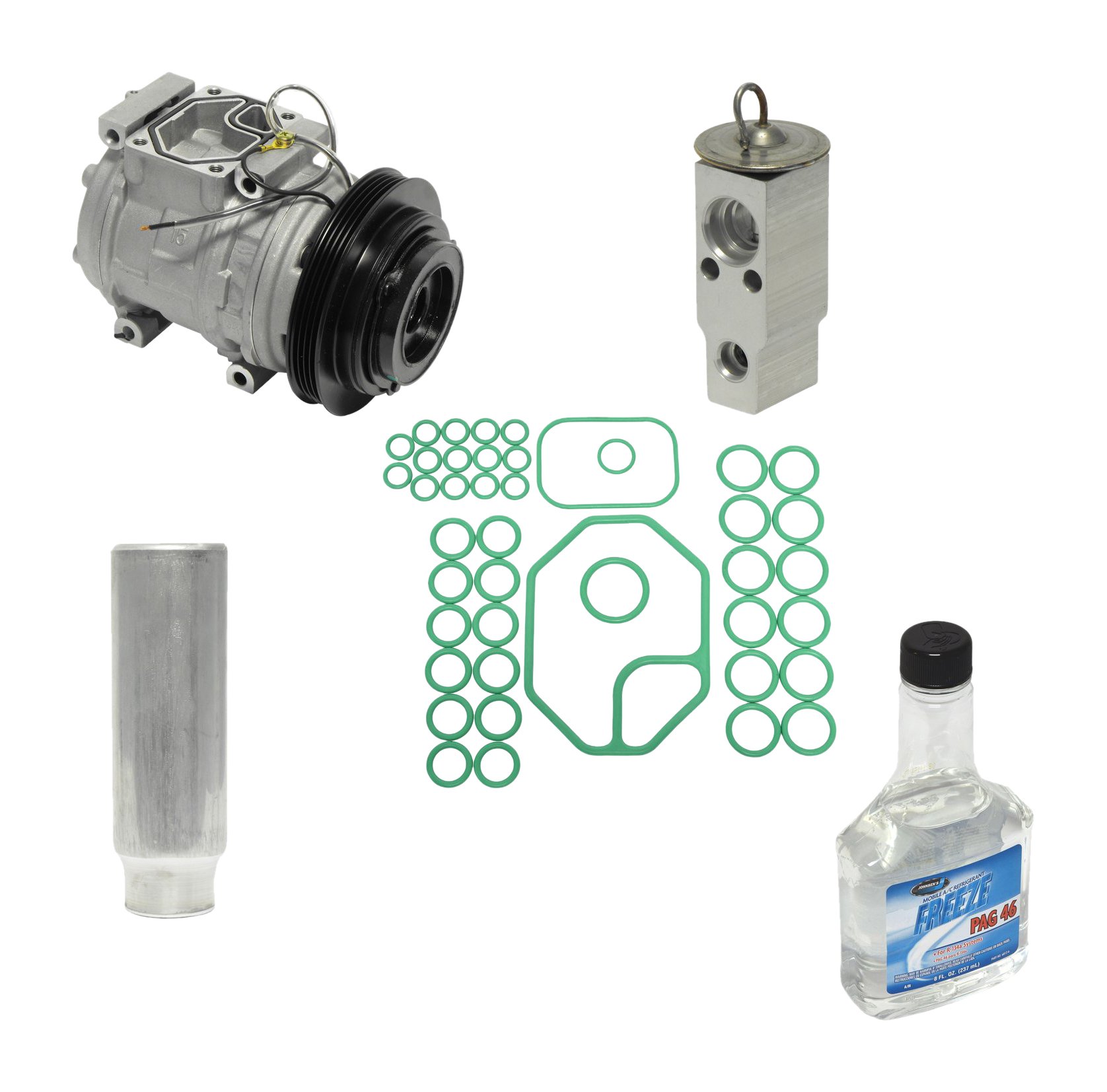 Universal Air Conditioner KT 3733 A/C Compressor & Component Kit - Replacement Parts for Car AC System Repair & Maintenance | Compatible with Multiple Vehicle Models