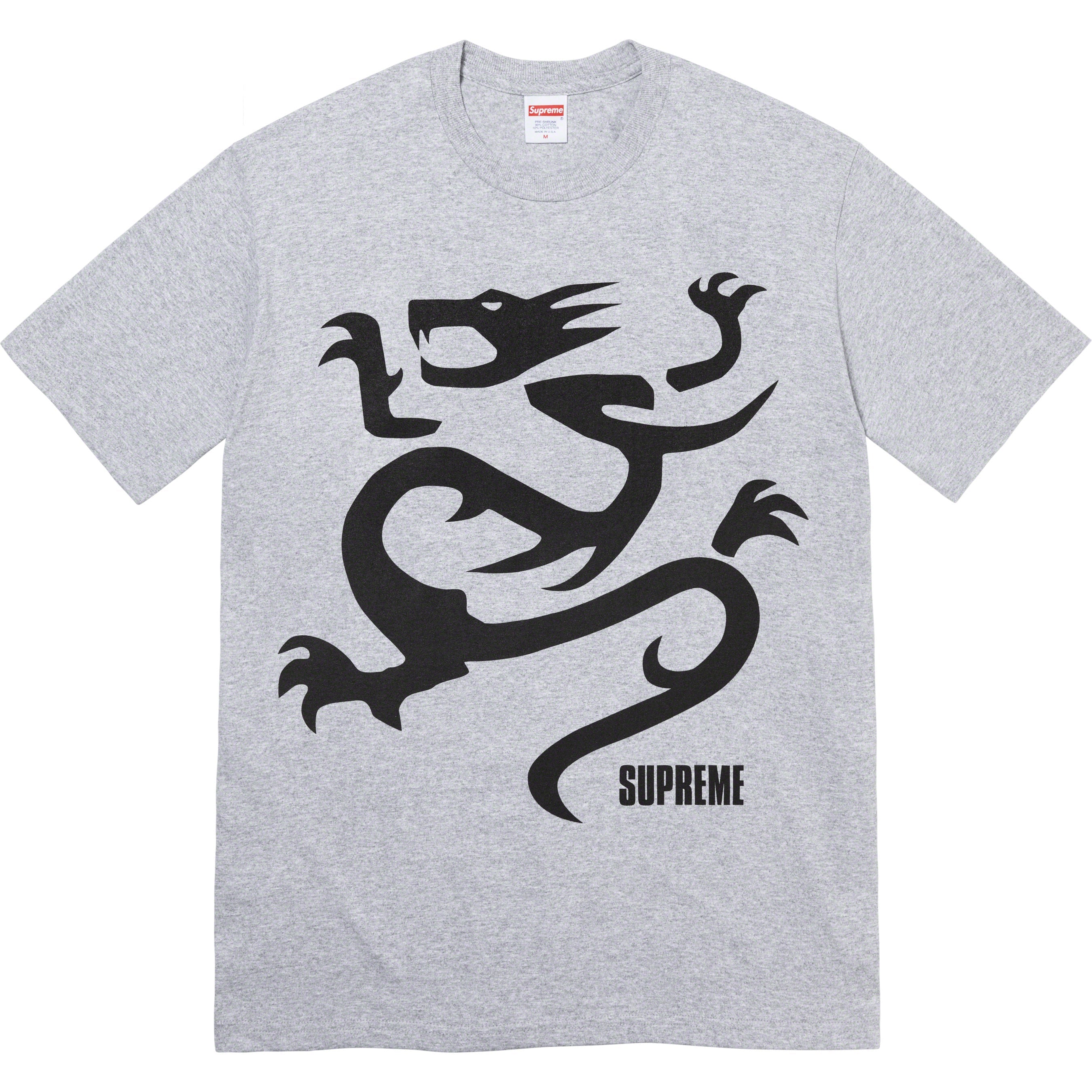 Supreme Mobb Deep Dragon Graphic T-Shirt - Grey Cotton Streetwear Tee for Hip-Hop Fans & Urban Fashion