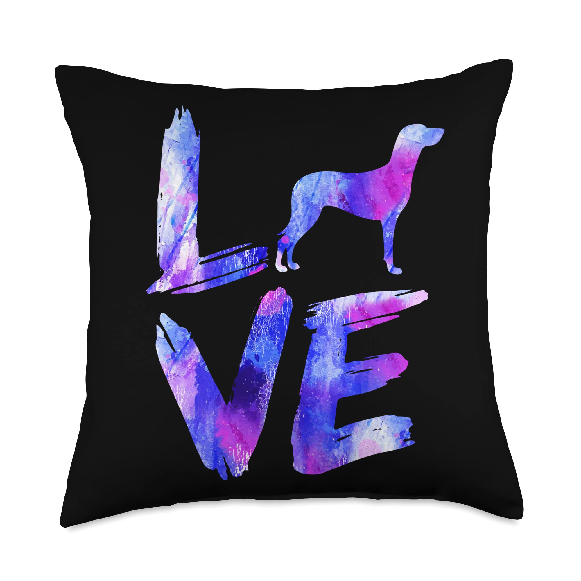 **Weimaraner Dog Watercolor Throw Pillow - 18x18 Inch Blue Multicolor Pet Lover Gift for Dog Mom & Dad - Perfect for Home Decor, Couch, Sofa, Bedroom**