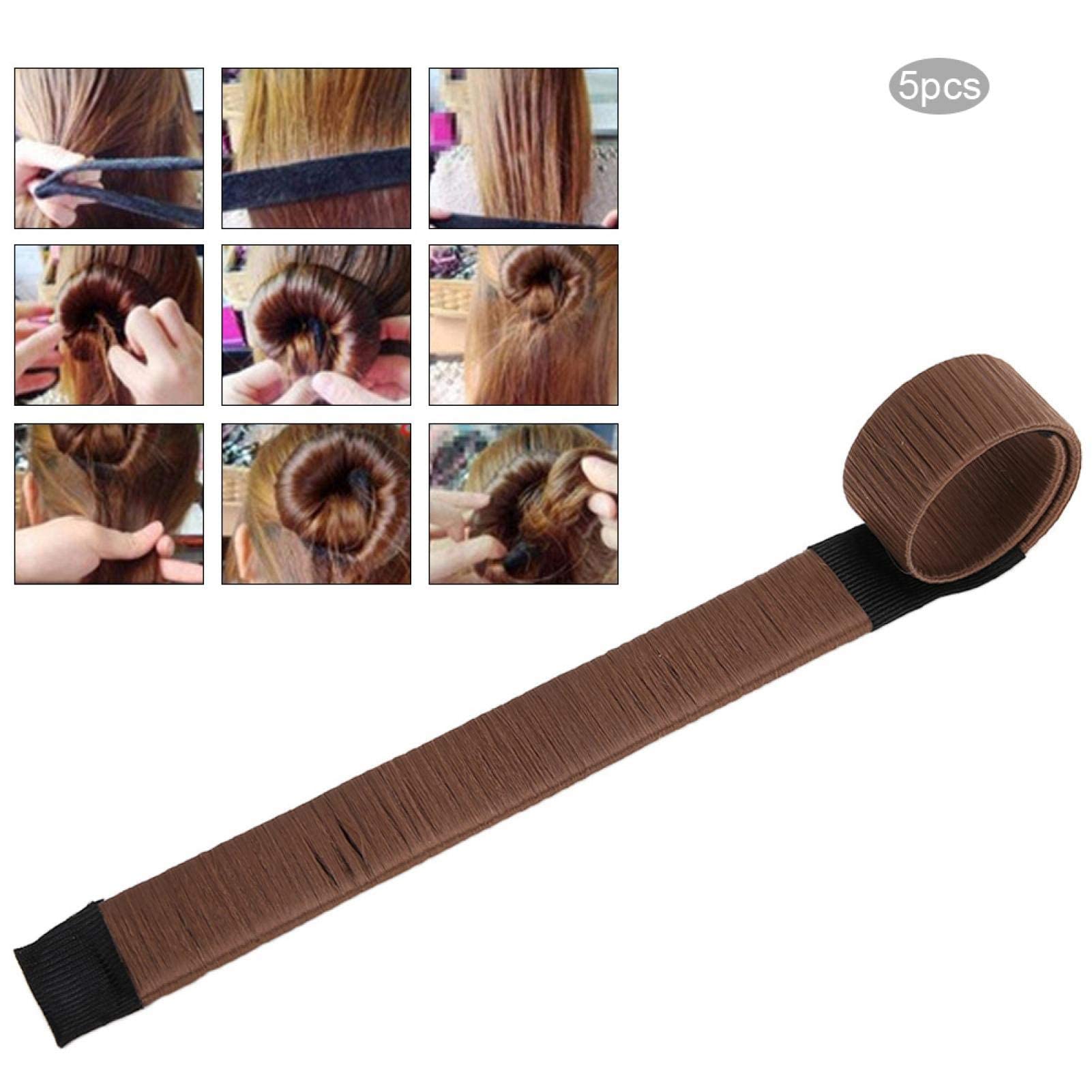 5PCS Hair Bun Maker Set - Fast & Easy Donut Bun Maker & French Twist Hairstyle Tool for Women & Kids with Long Hair | Portable Hair Accessories for Home, Travel & Party Hairstyles