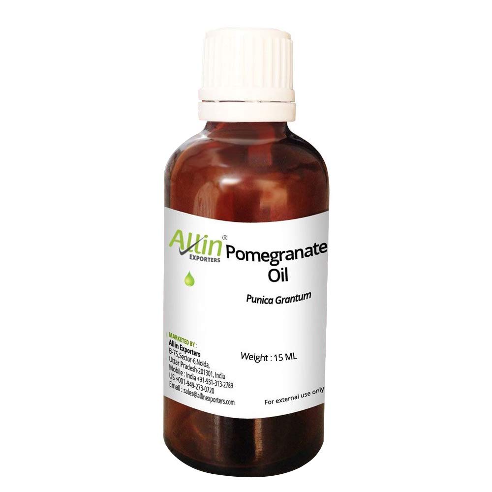 100% Pure Pomegranate Oil for Skin & Hair Care - Undiluted, Therapeutic Grade - 15ml - Allin Exporters - Perfect for Anti-Aging, Moisturizing & Scalp Treatment