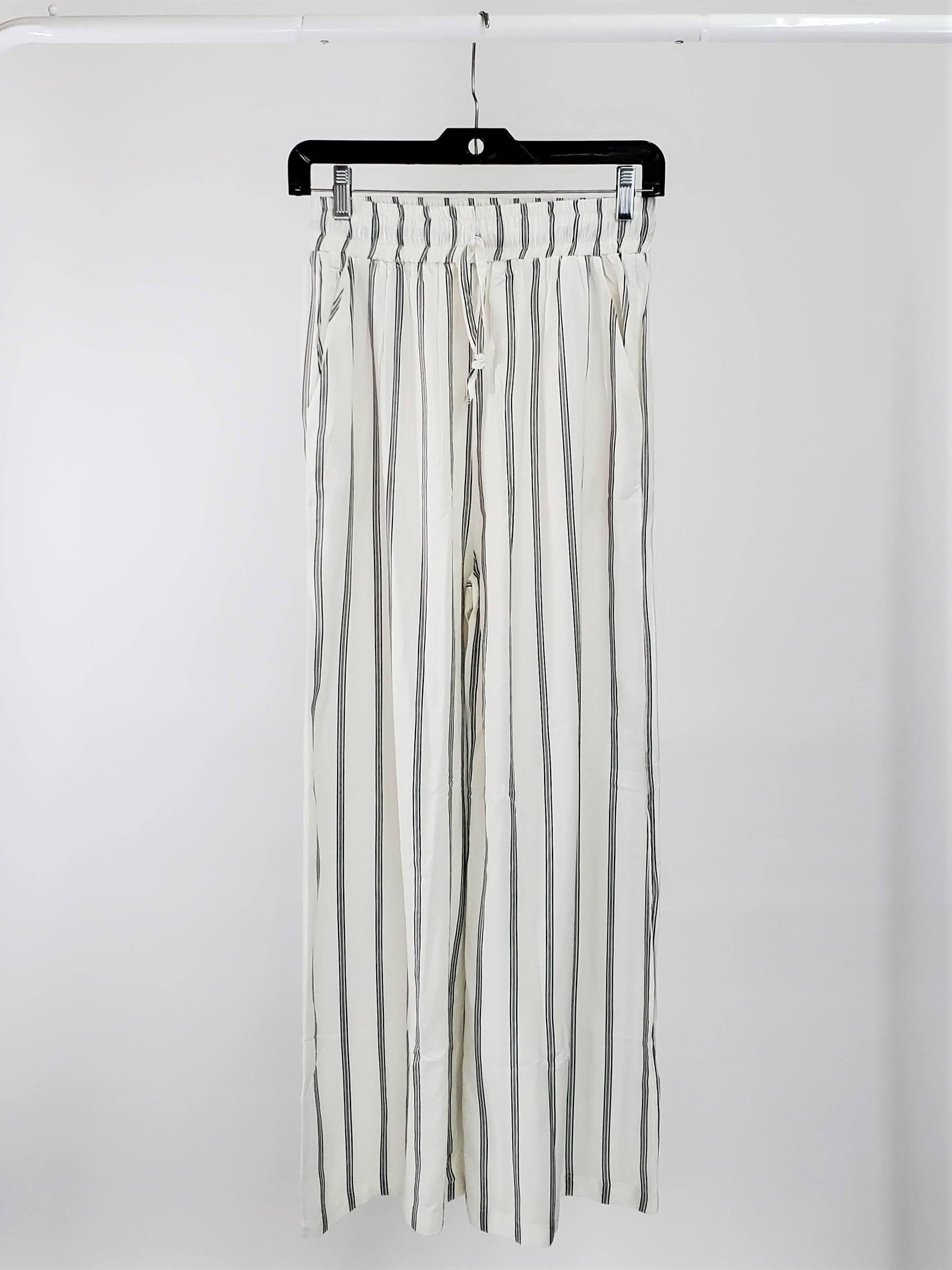 Women's Striped Pants - Comfortable High Waisted Stretch Trousers for Casual & Office Wear | Perfect for Work, Travel & Everyday Outfits