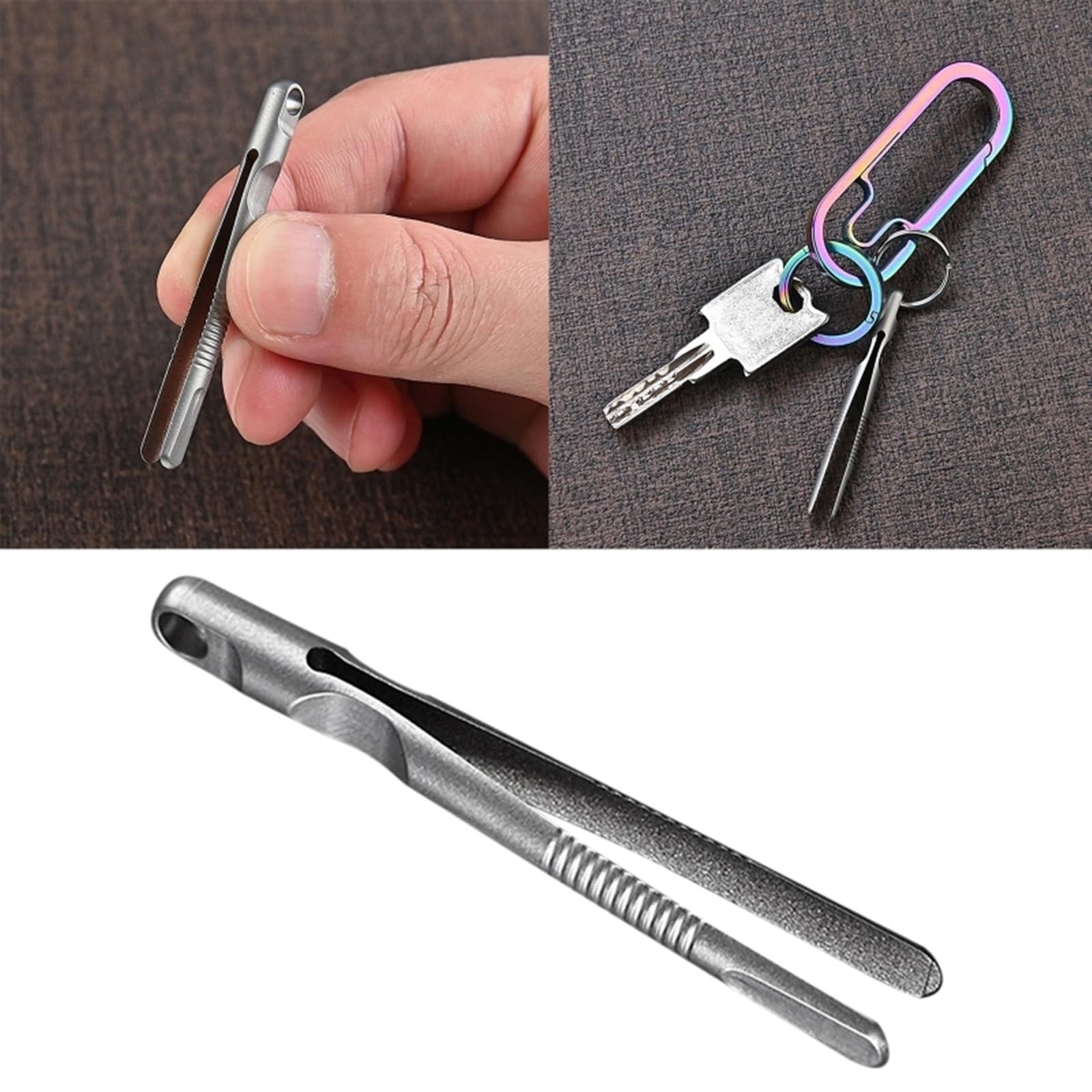 Premium Titanium Alloy Hair Removal Tweezers - Slant Tip Stainless Steel Eyebrow Tweezers for Precise Plucking - Perfect for Camping, Hiking, Travel & Home Grooming Kit