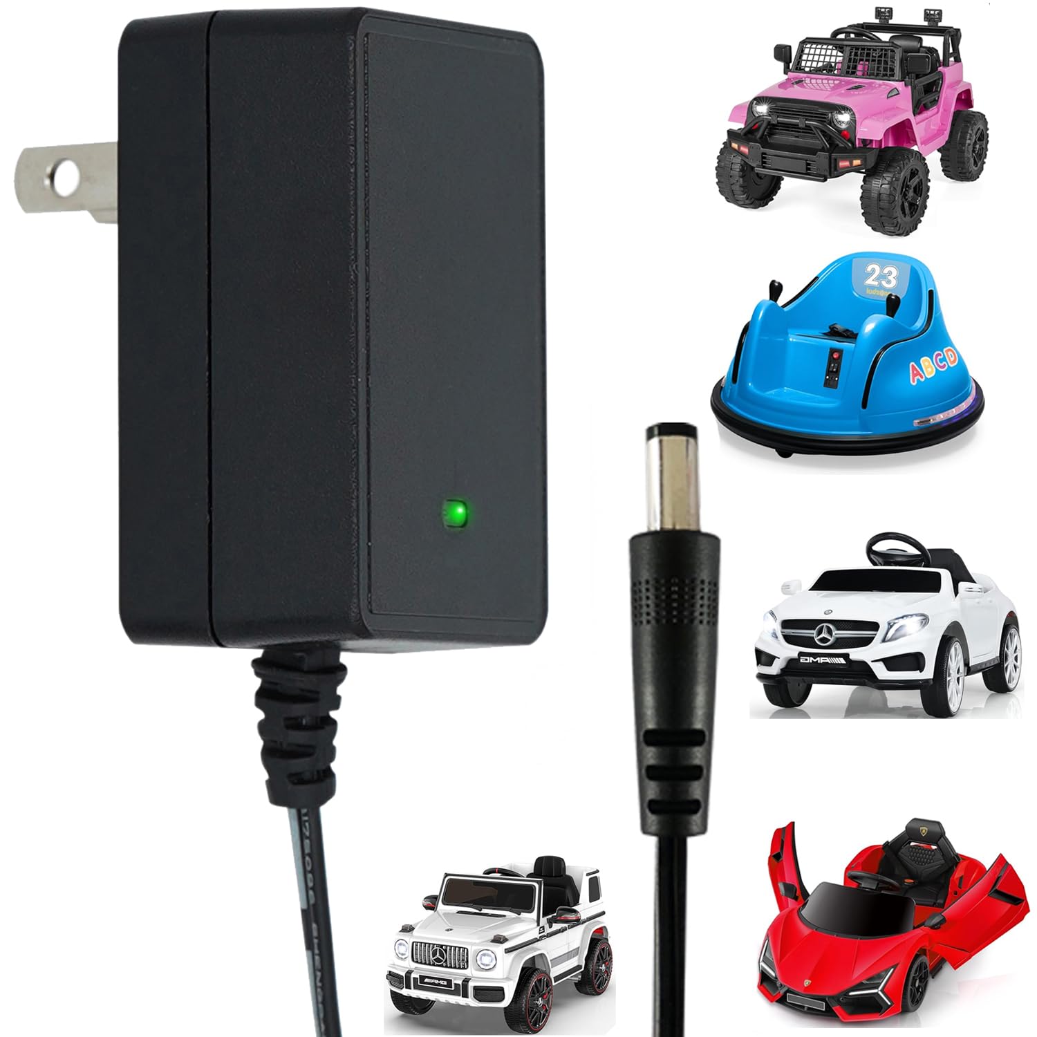 12V Universal Kids Ride On Car Charger - 12 Volt Battery Charger for Best Choice Products, Wrangler SUV, Jeep, Kidzone Bumper Car, Dynacraft ATV & Electric Vehicles - Perfect for Outdoor Play & Birthday Gifts