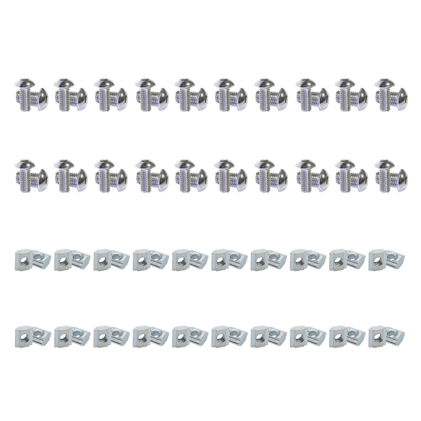 1010 Series Aluminum Extrusion Fastener Kit - 40pcs T-Slot Nuts, Hex Screws & Hardware for 1