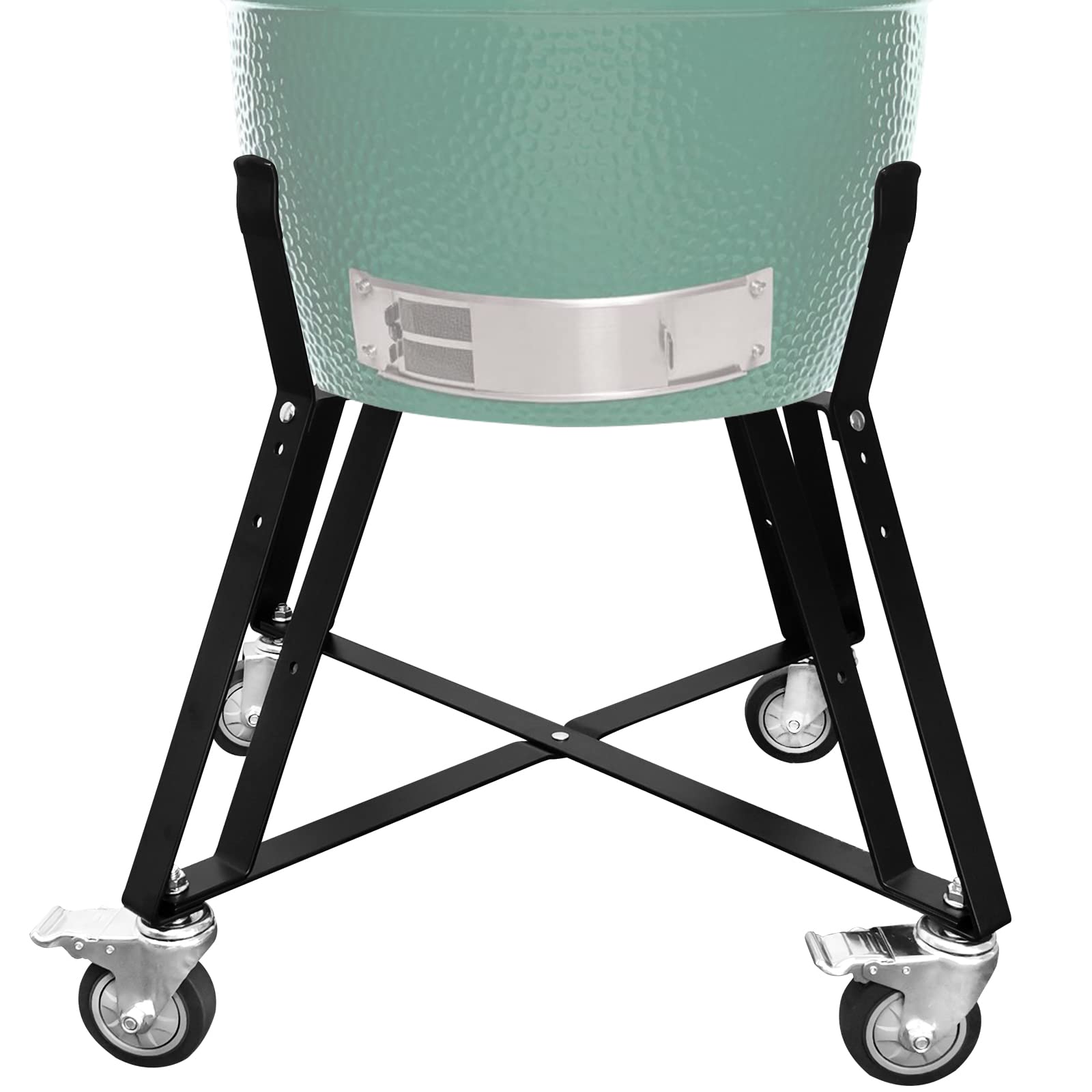 XLarge Big Green Egg Nest – Heavy Duty Rolling Grill Stand with Locking Caster Wheels for BGE & Kamado Joe Smokers | Powder Coated Steel Accessories | Perfect for Outdoor BBQ, Backyard Grilling & Patio Cooking