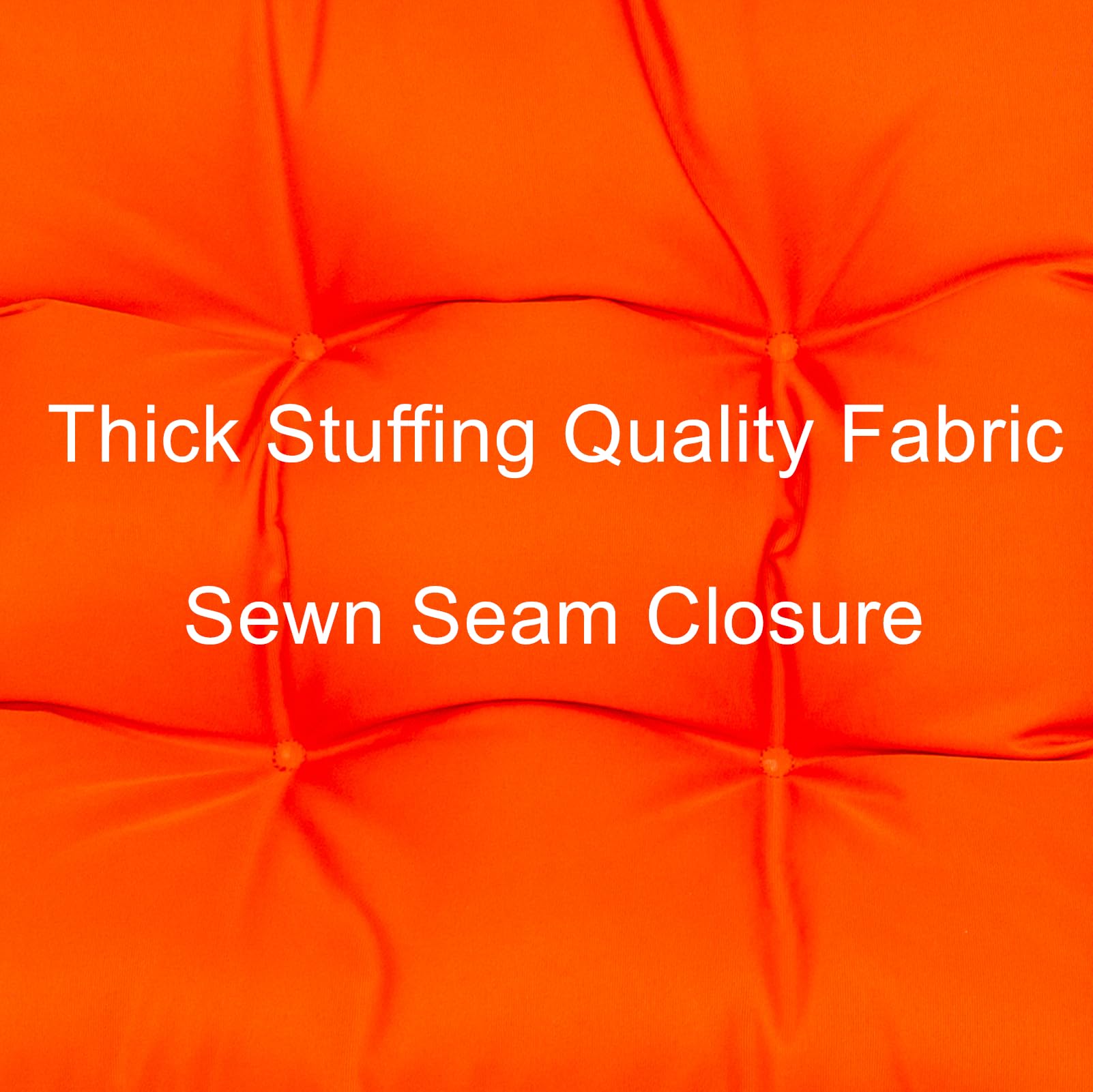 QILLOWAY 4-Pack Outdoor Chair Cushions - Tufted Seat & Back Pillows for Patio, Deck, Poolside - Spring Summer Seasonal Replacement Cushions (Orange) - Perfect for Garden Furniture, Outdoor Lounging & Relaxation