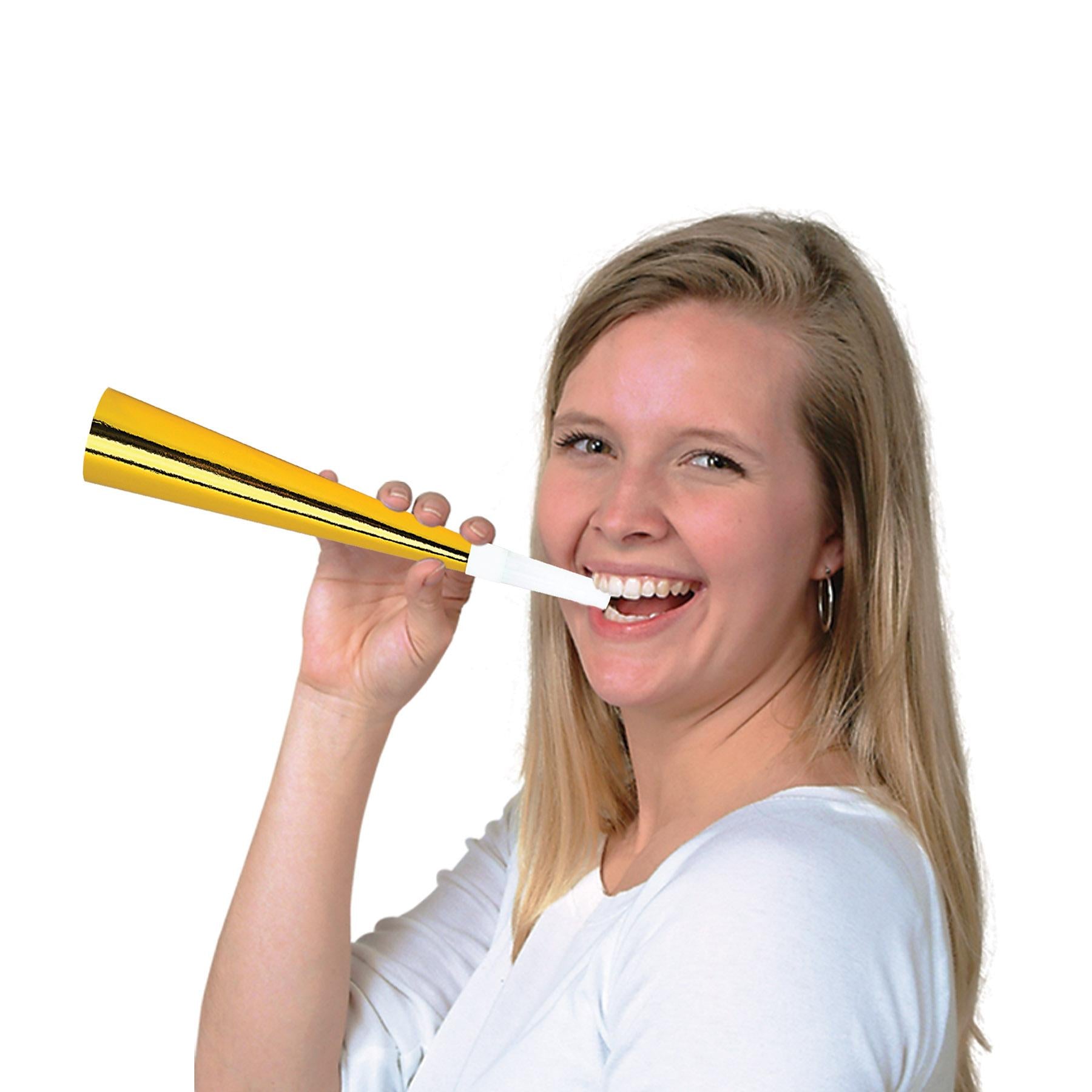 100 Pack Beistle Foil New Year's Party Horns - Colorful Blowout Noisemakers for New Year's Eve, Birthday & Celebration Parties - Perfect for Countdown Events, Festive Gatherings & Holiday Decorations
